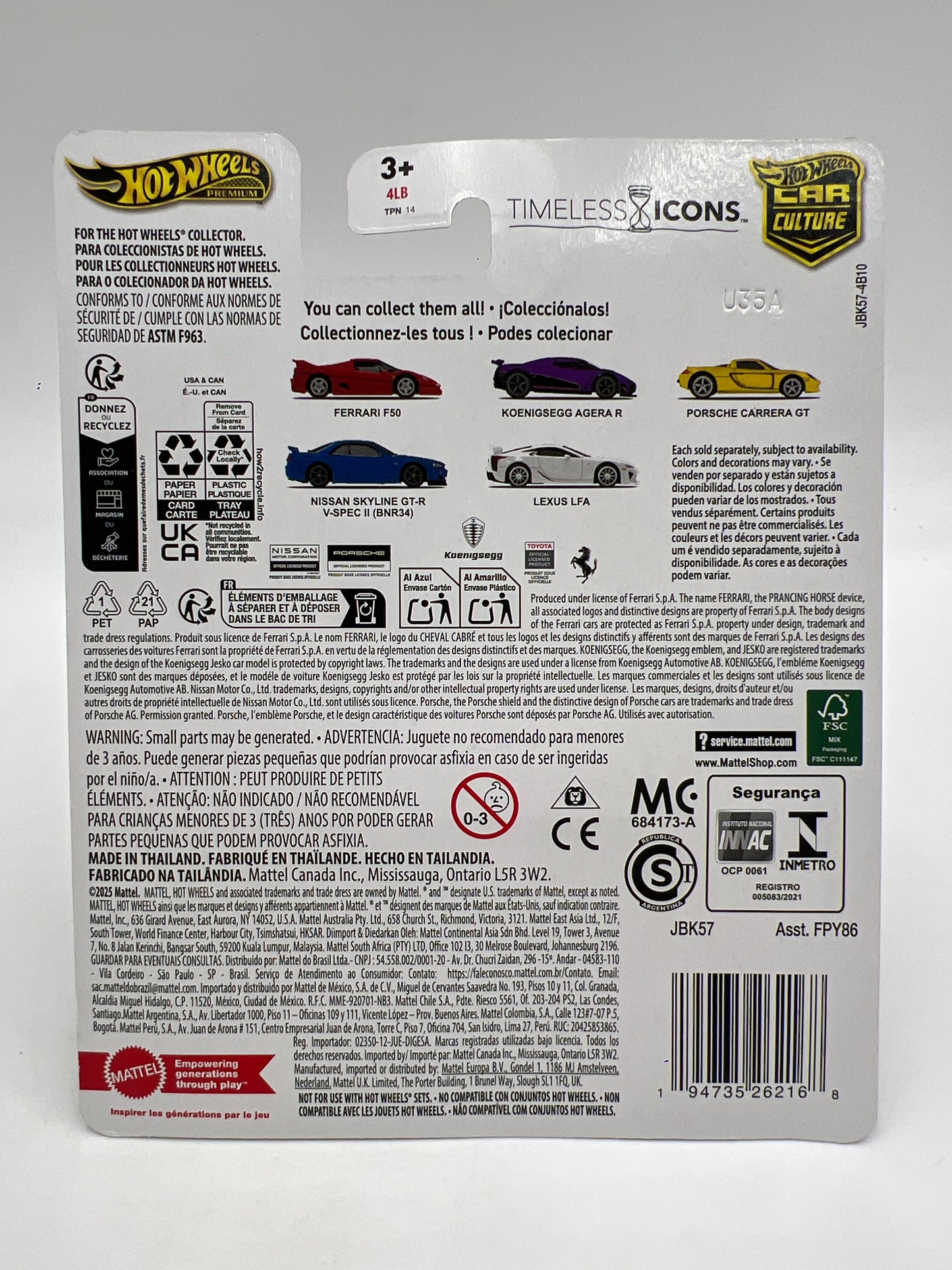 Hot Wheels Premium Car Culture Timeless Icons #5 Lexus LFA White 253C