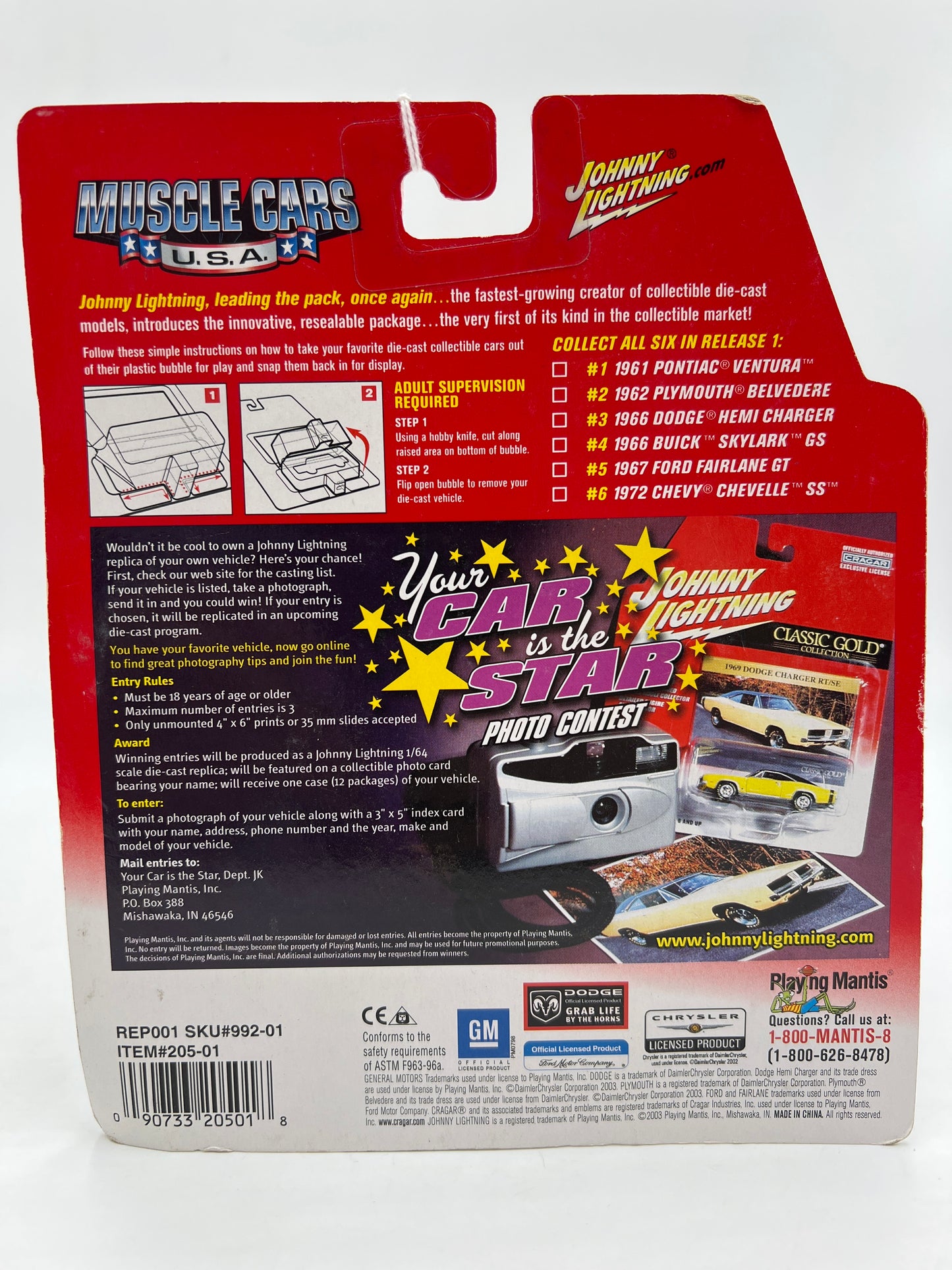 Johnny Lightning Muscle Cars USA #6 1972 Chevy Chevelle SS Red 220A