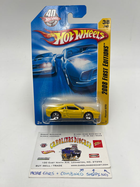 2008 Hot Wheels New Models #38 Ferrari GTO Yellow W/Protector SR