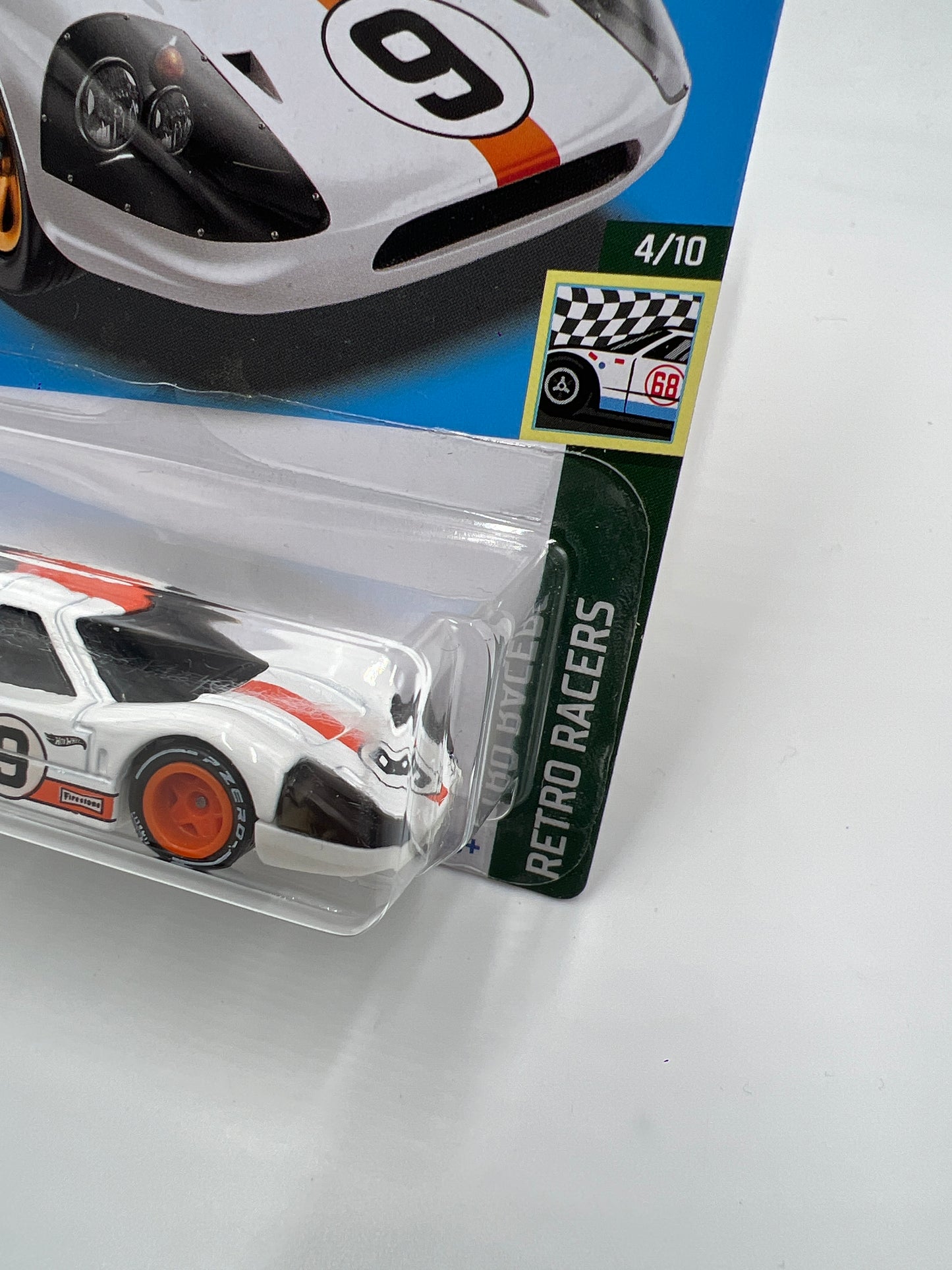 Hot Wheels 67 Ford GT40 Mk.IV White Gulf Wheel Swap Custom On Card W/Protector SR