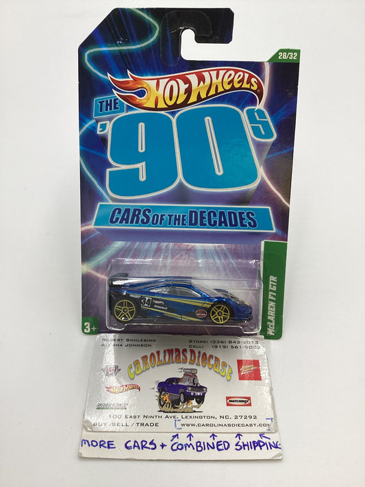 2011 Hot Wheels Cars of the Decades The 90s #28 McLaren F1 GTR Blue