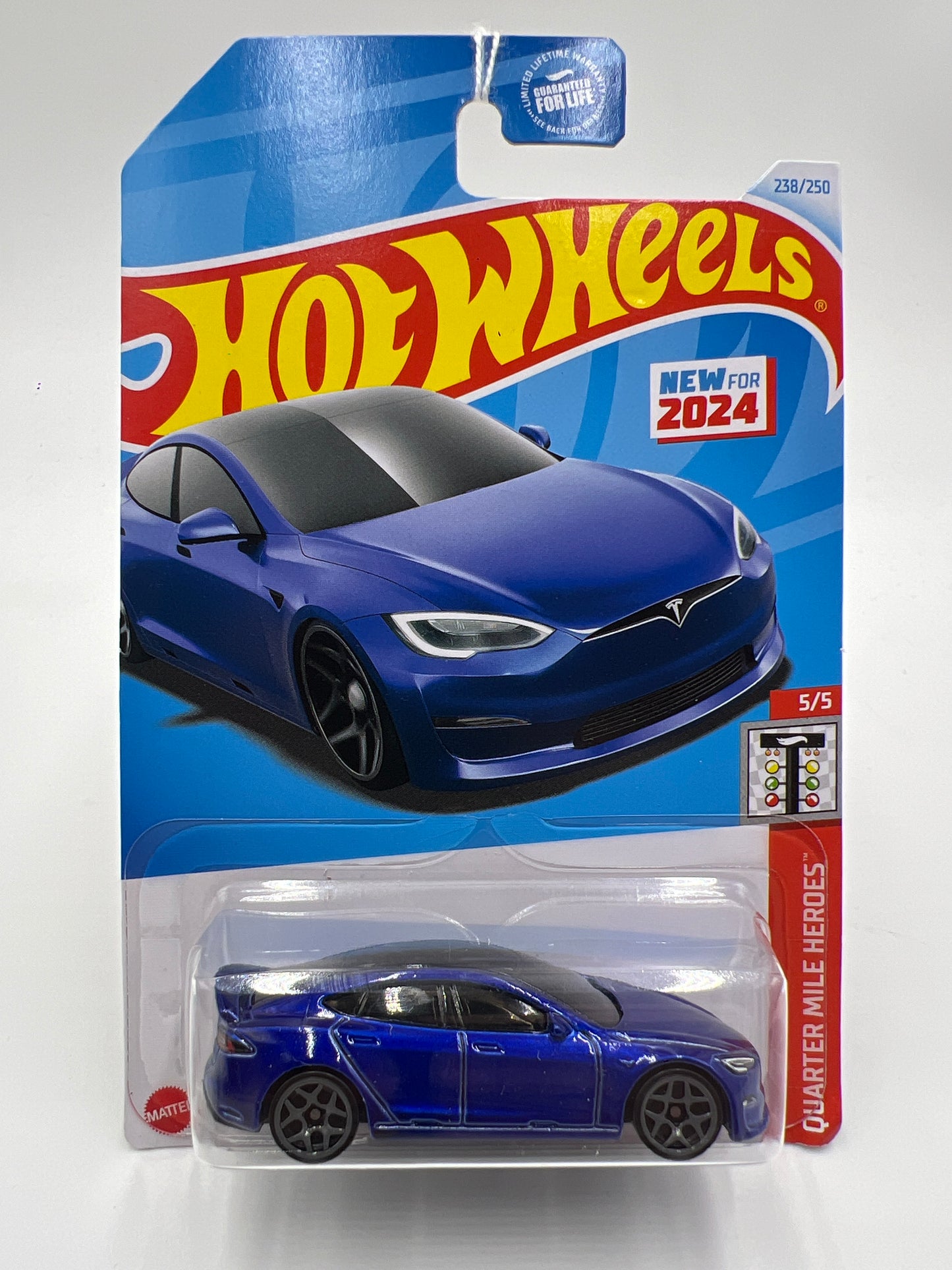 2024 Hot Wheels Q Case #238 Tesla Model S Plaid Blue 48C