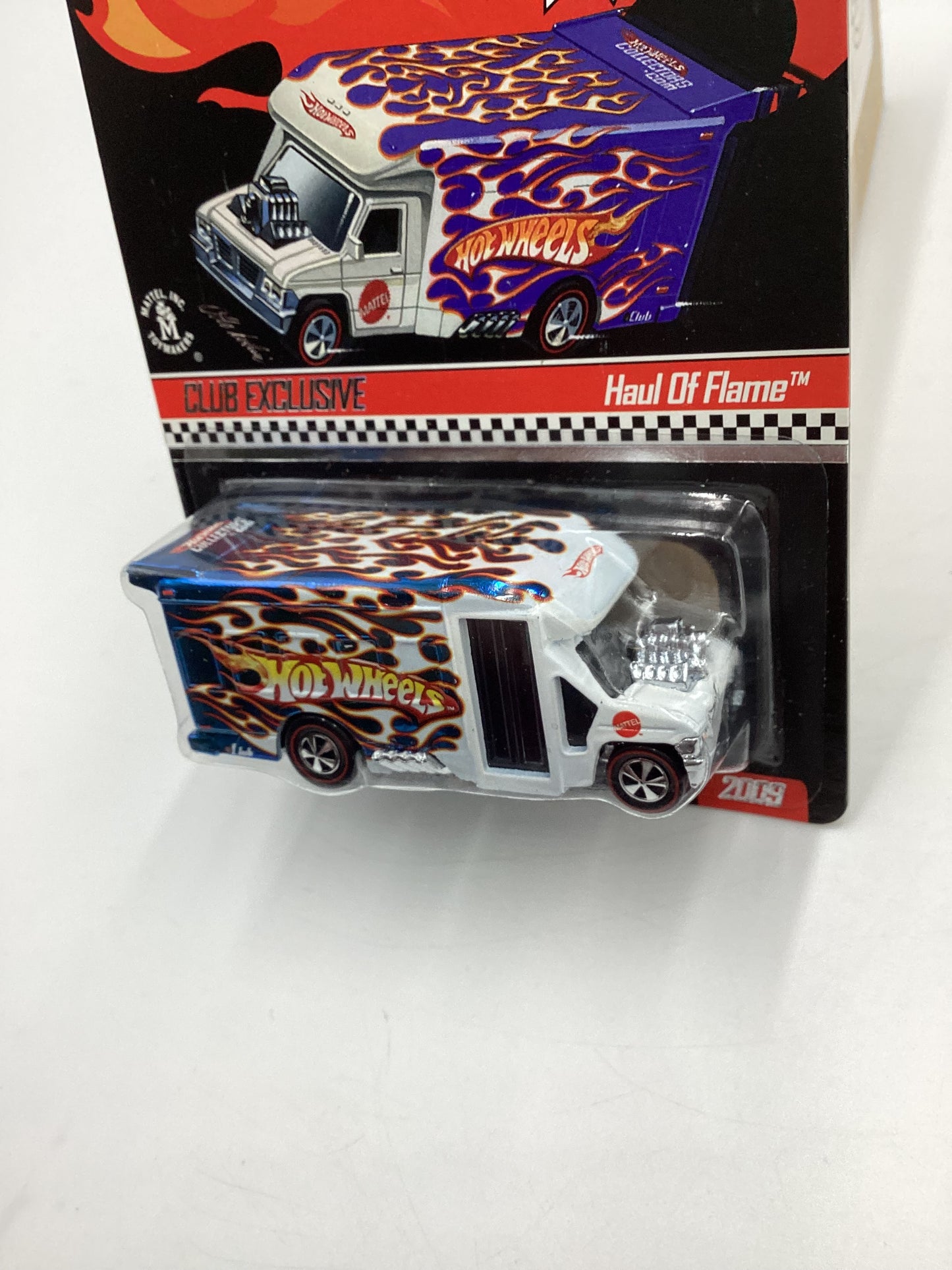 2009 Hot Wheels RLC Club Exclusive #2955/3500 Haul of Flame Blue/White with protector