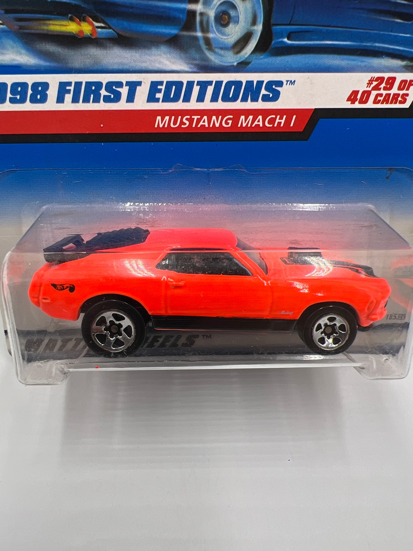 1998 Hot Wheels First Editions #670 Mustang Mach 1 Neon Orange SR