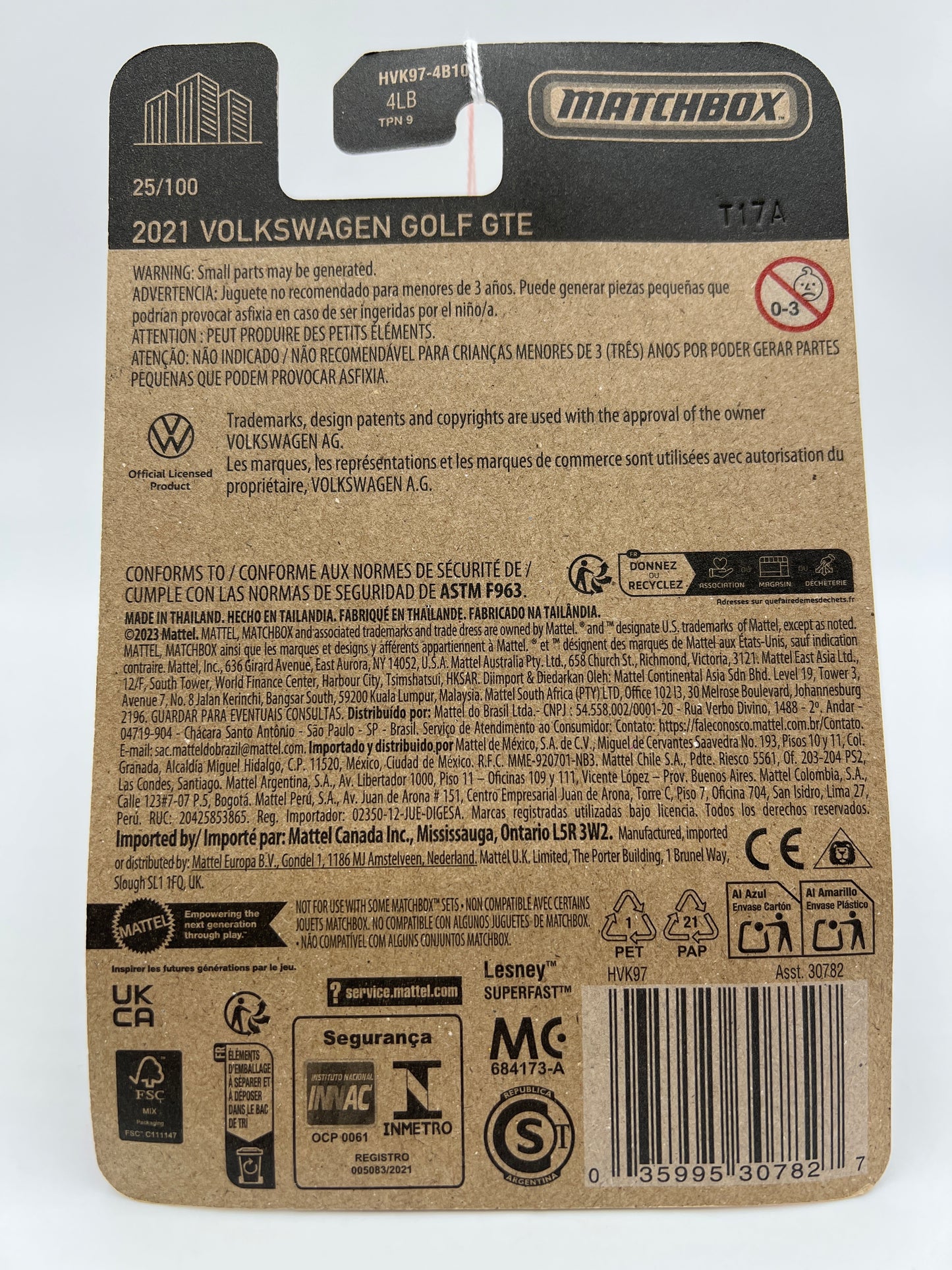 2024 Matchbox #25 2021 Volkswagen Golf GTE Purple 214F