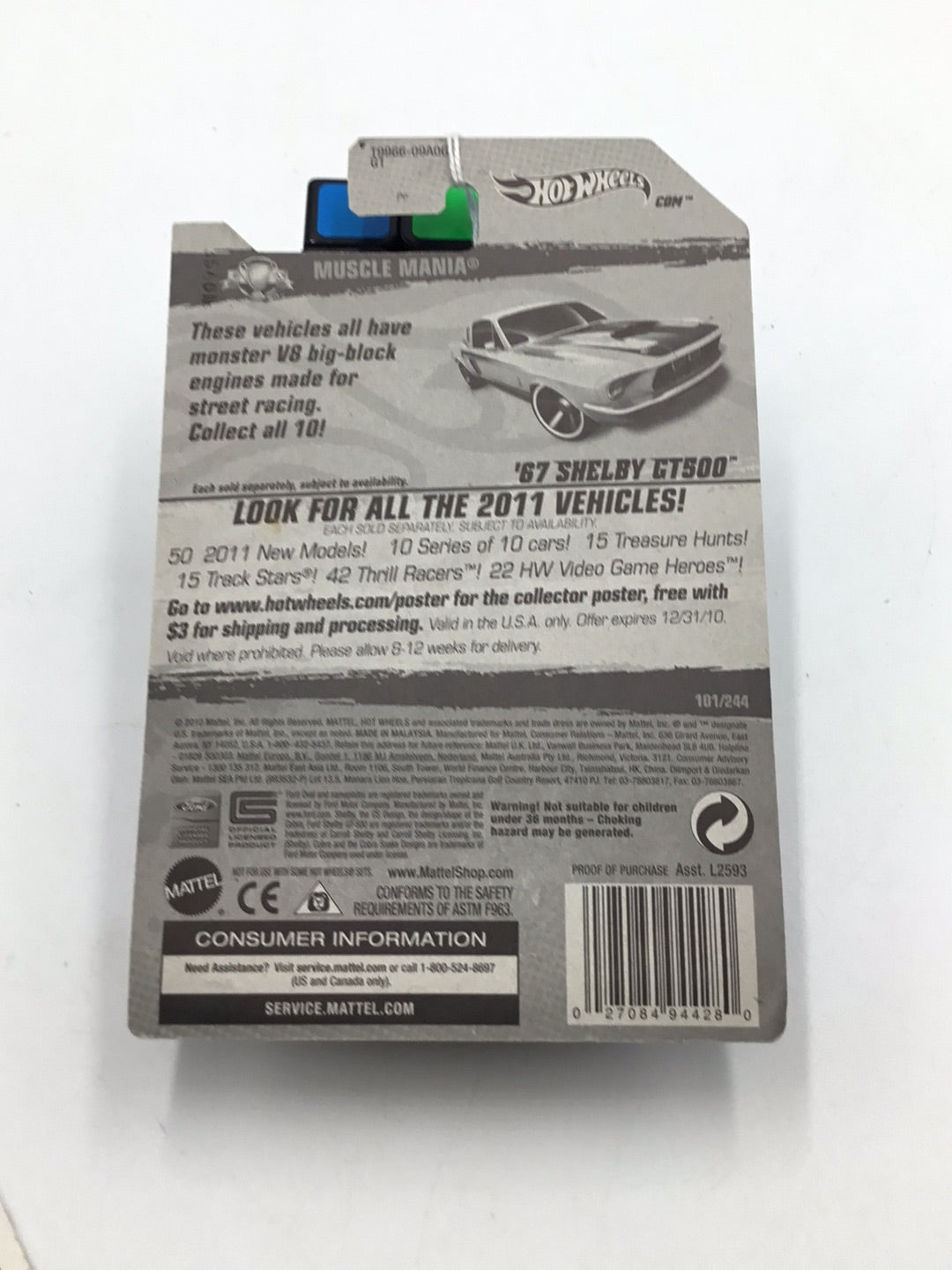 2011 Hot Wheels #101 67 Shelby GT 500 JJ3