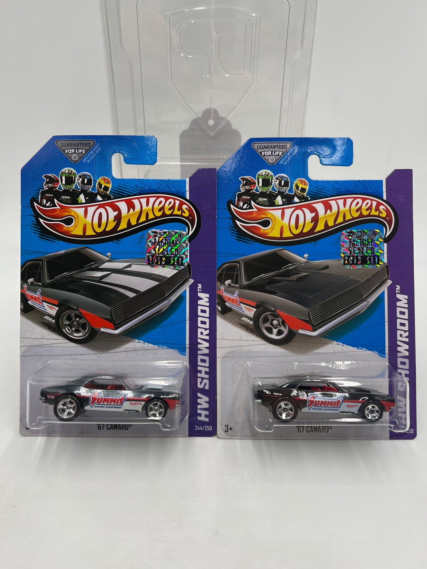2013 Hot Wheels Factory Sealed Super Treasure Hunt & Regular #244 67 Camaro Black Summit W/Protector