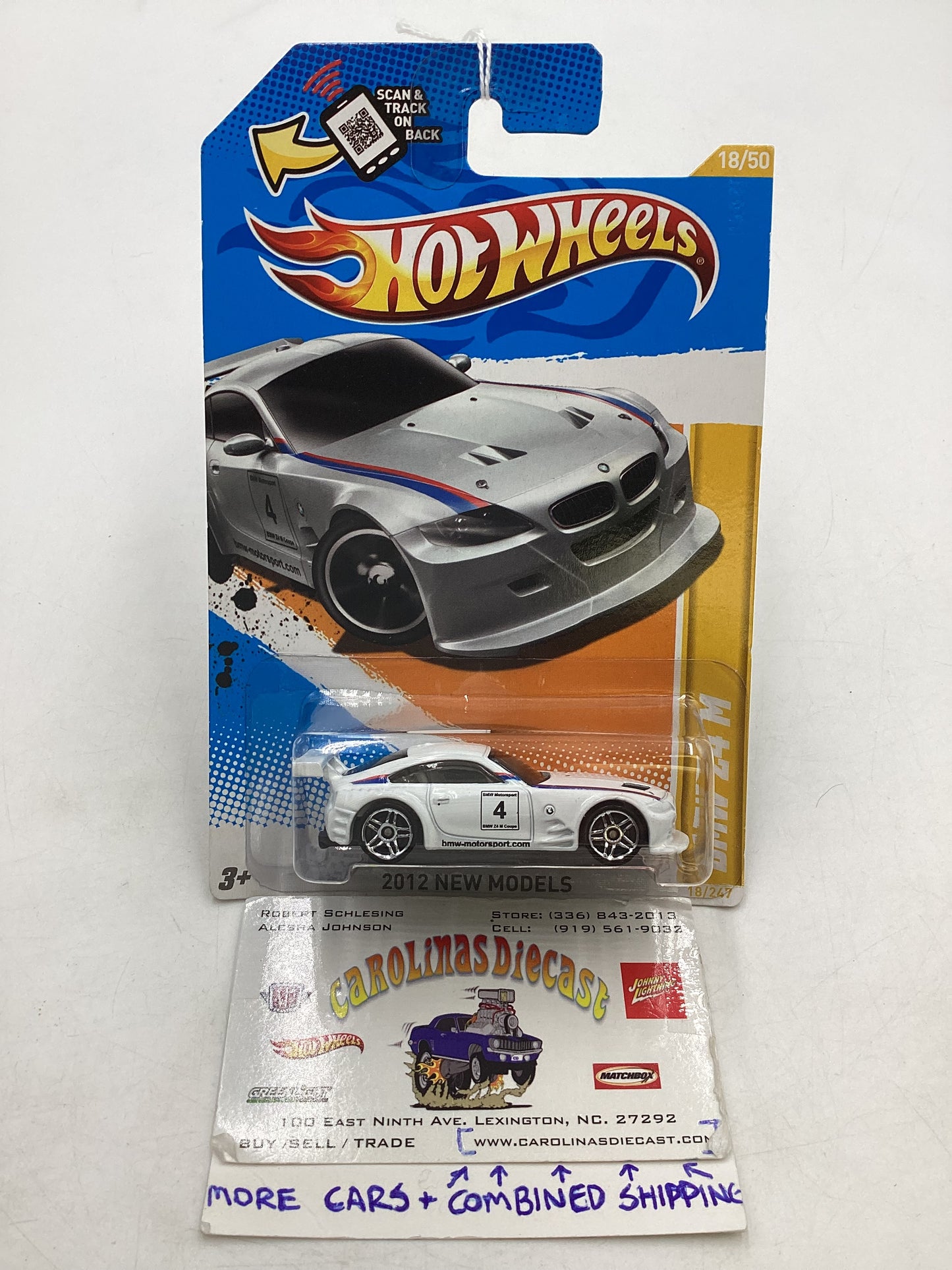 2012 Hot Wheels #018 BMW Z4 M White 107H