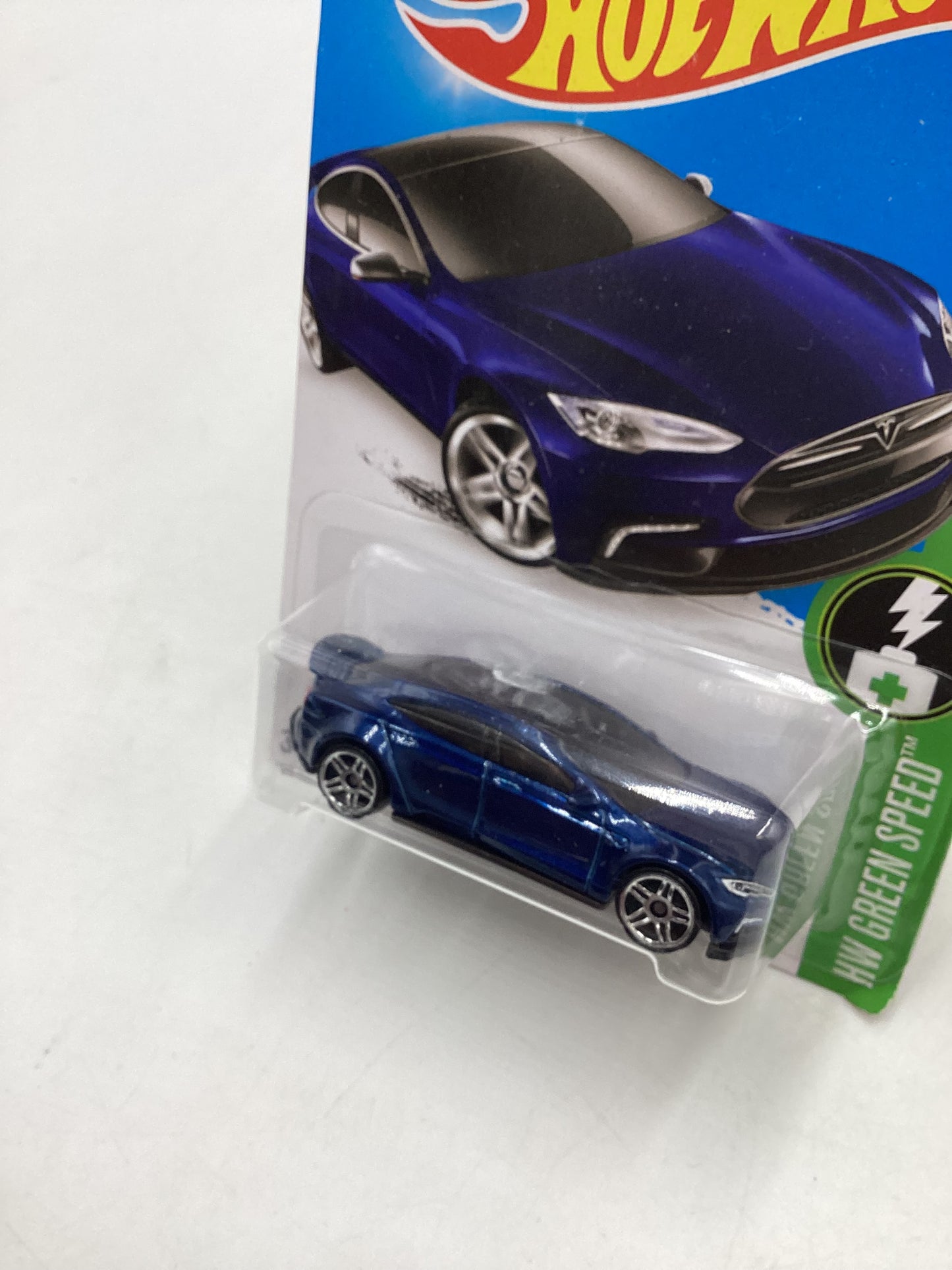 2016 Hot wheels HW Green Speed #242 Tesla Model S (Roof Rub) 50B