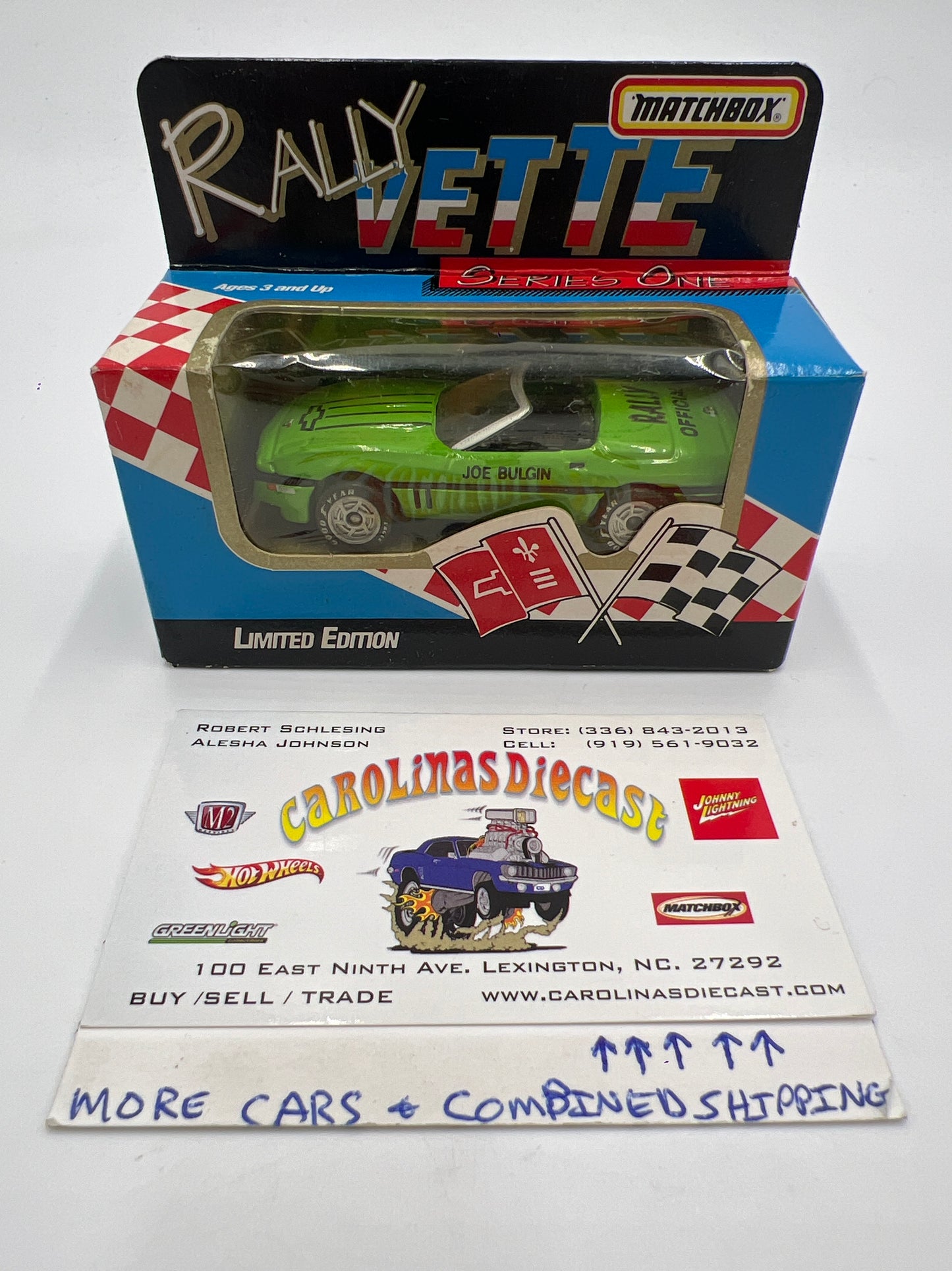 Matchbox A Whales Project Rally Vette Series 1 1987 Corvette Joe Bulgin Green