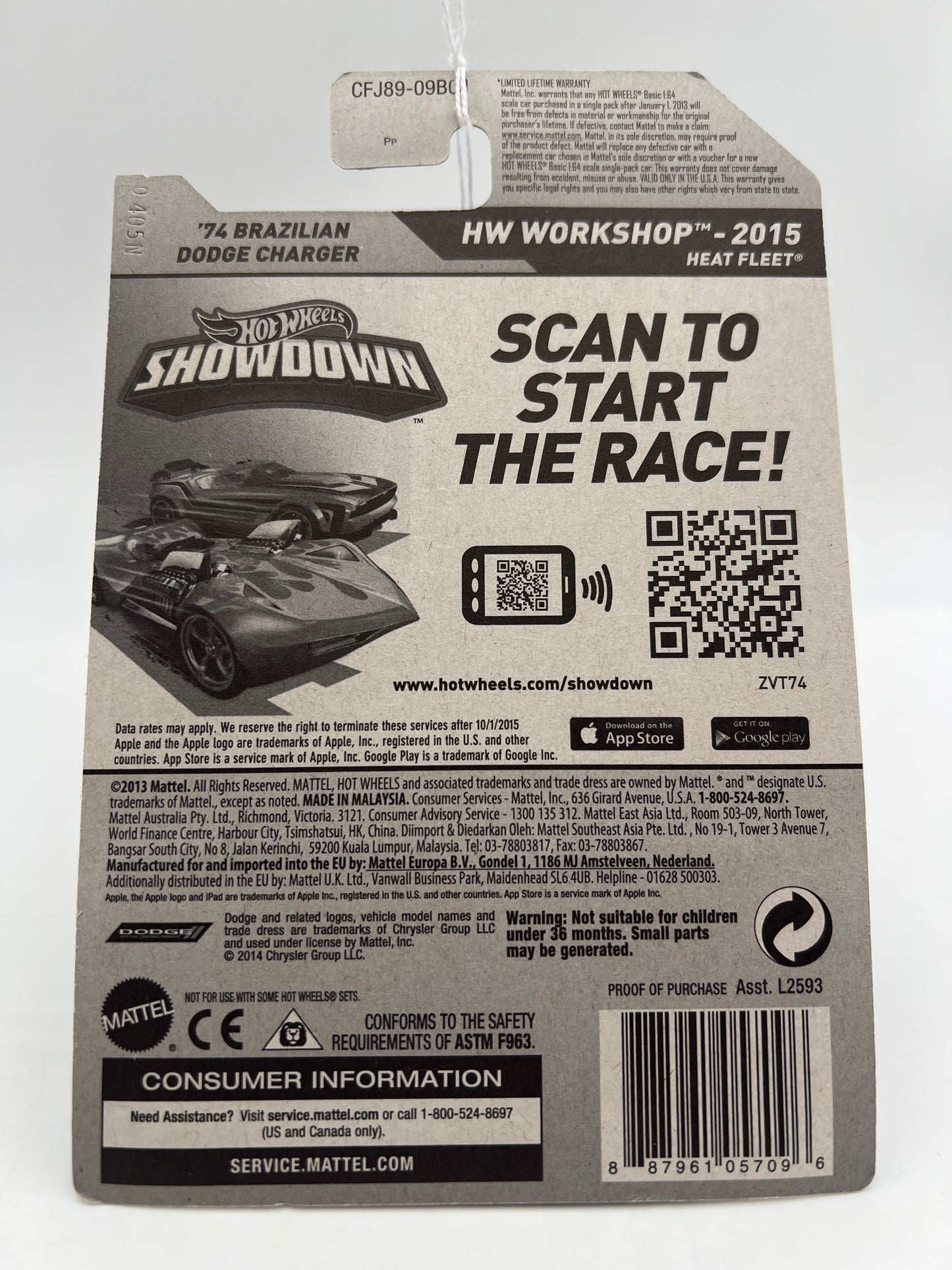 2015 Hot Wheels Walmart Exclusive Zamac 8 #206 74 Brazilian Dodge Challenger 146F