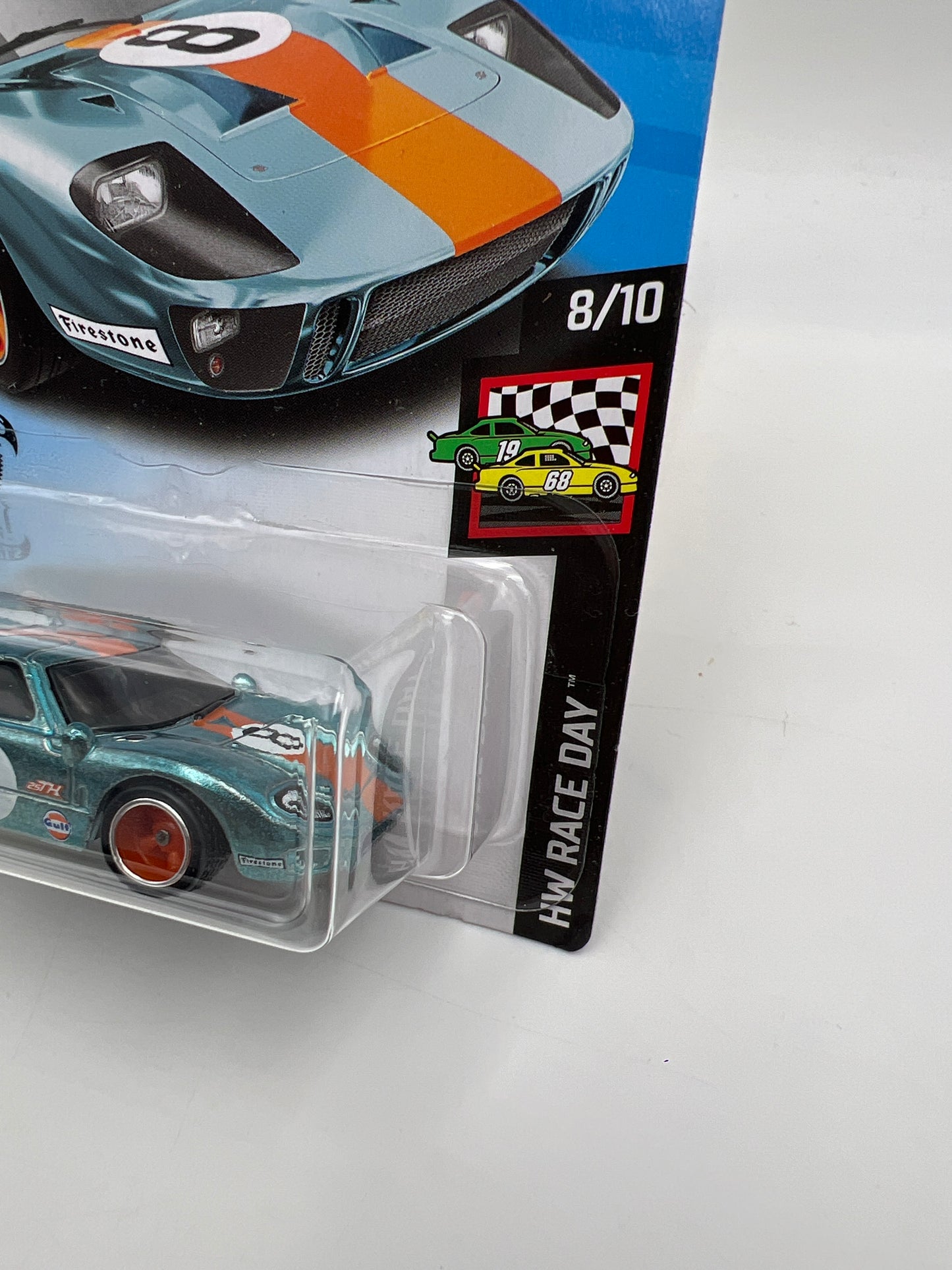 2020 Hot Wheels Super Treasure Hunt #35 Ford GT-40 Gulf Blue W/Protector Intl Card