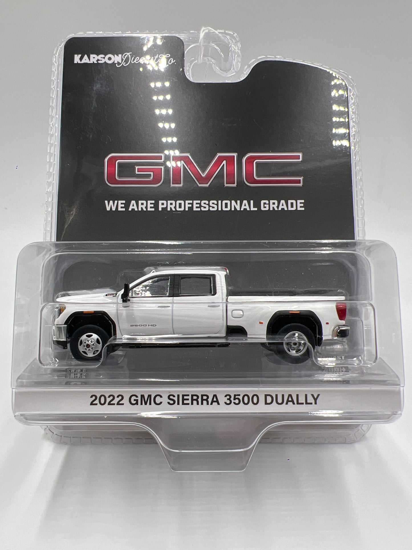 Greenlight x Karson Diecast Co 2022 GMC Sierra 3500 Dually White