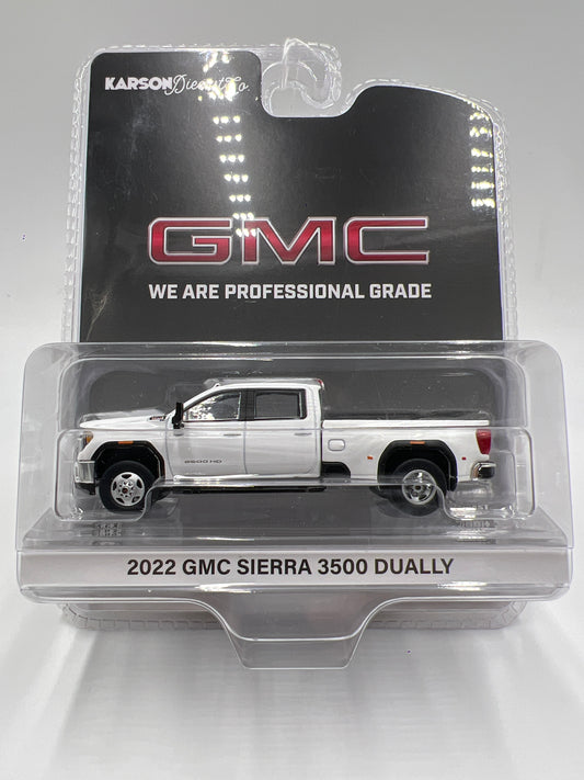 Greenlight x Karson Diecast Co 2022 GMC Sierra 3500 Dually White