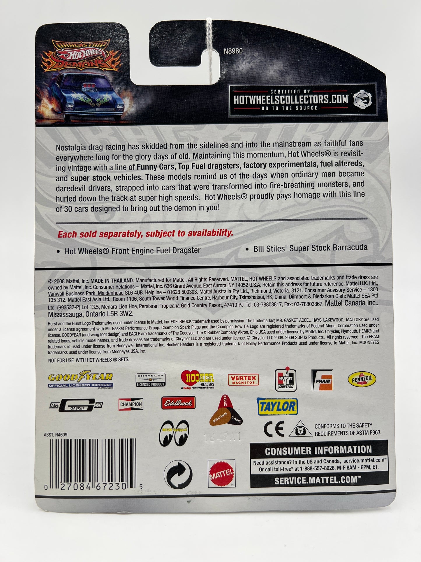 Hot Wheels Premium Drag Strip Demons #21 Hot Wheels Front Engine Fuel Dragsters The Zipper SR