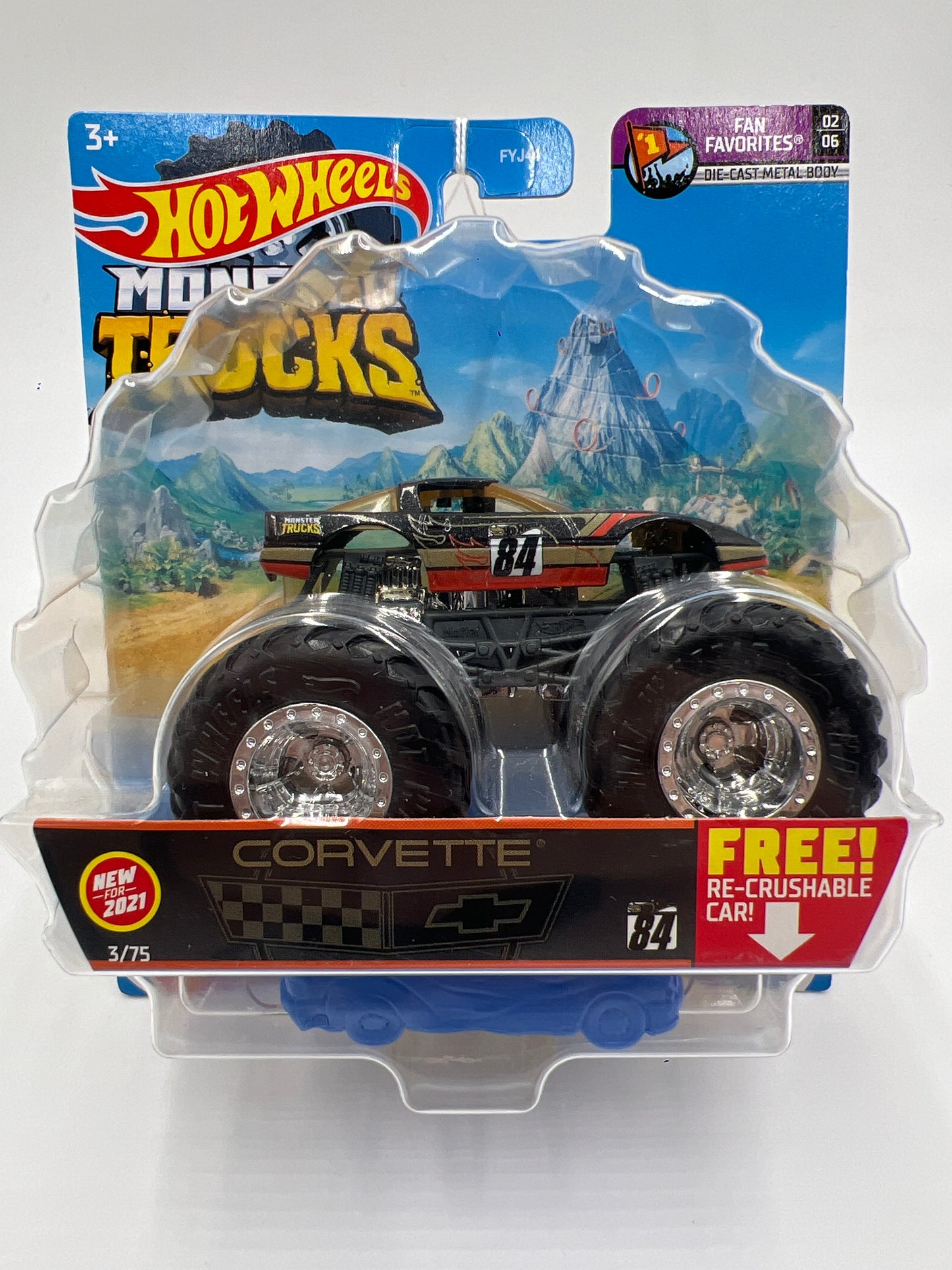2021 Hot Wheels Monster Trucks Fan Favorites #3 Corvette 135H