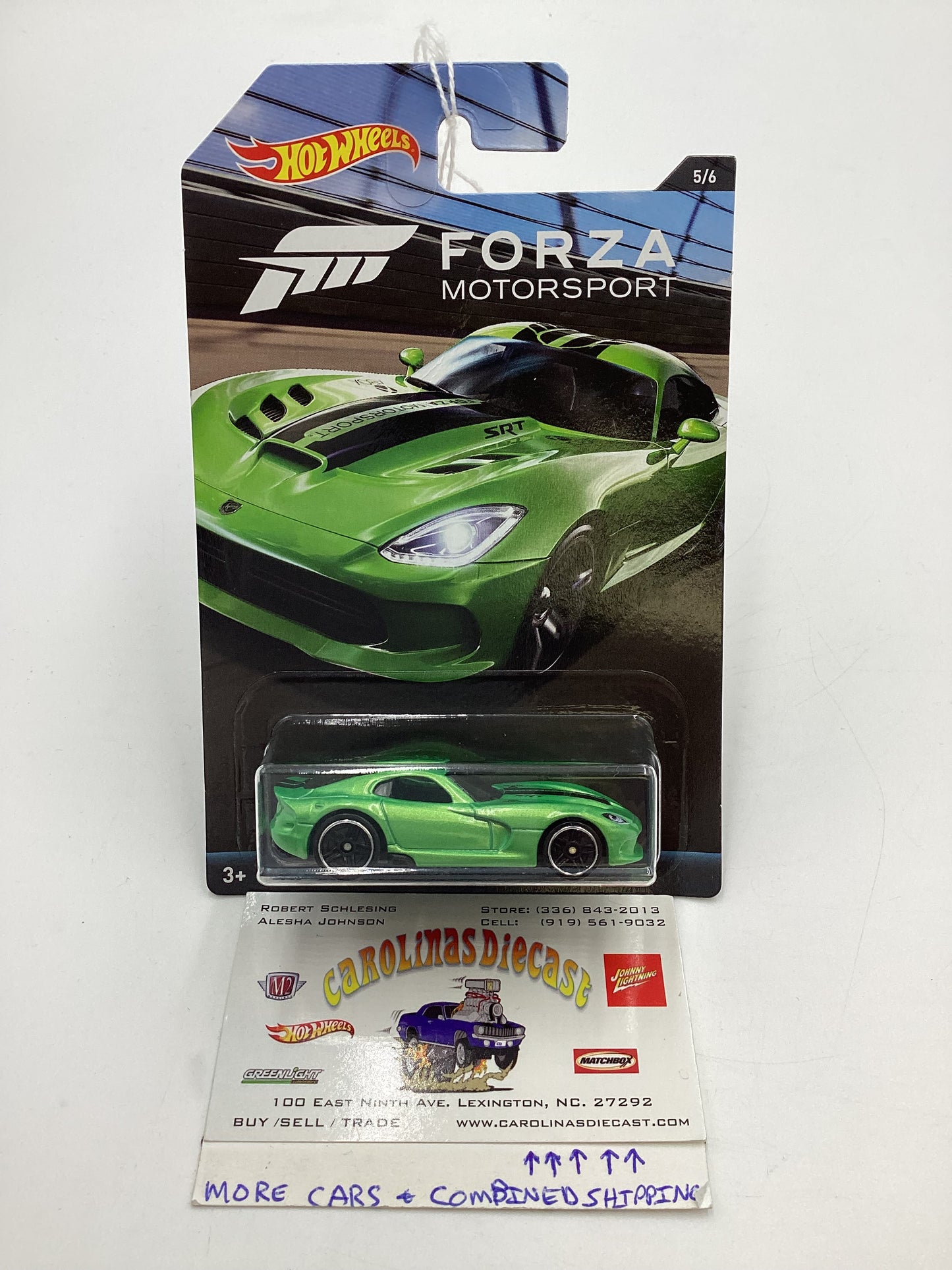 2017 Hot Wheels Forza Motorsport #5 13 SRT Viper Green Light Vein Front 154C