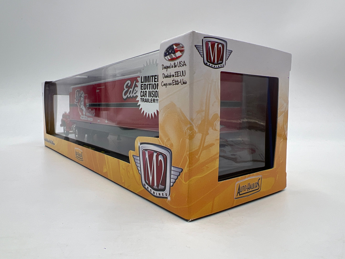 M2 Machines Auto Haulers Premium Edition Edelbrock 1958 Chevrolet Spartan LCF & 1957 Chevrolet Bel Air R20