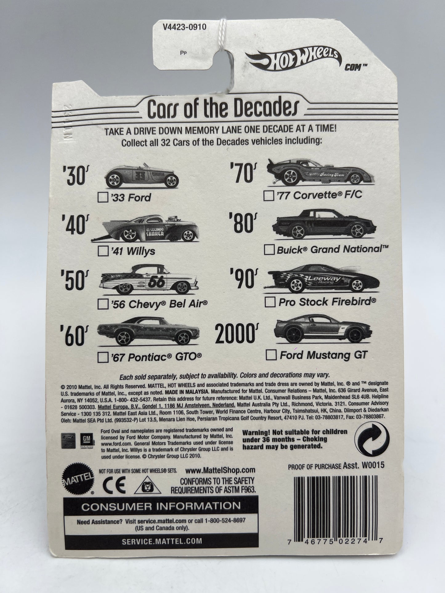 Hot Wheels Cars of the Decades The 50s #9 56 Chevy Bel Air White/Red 164C