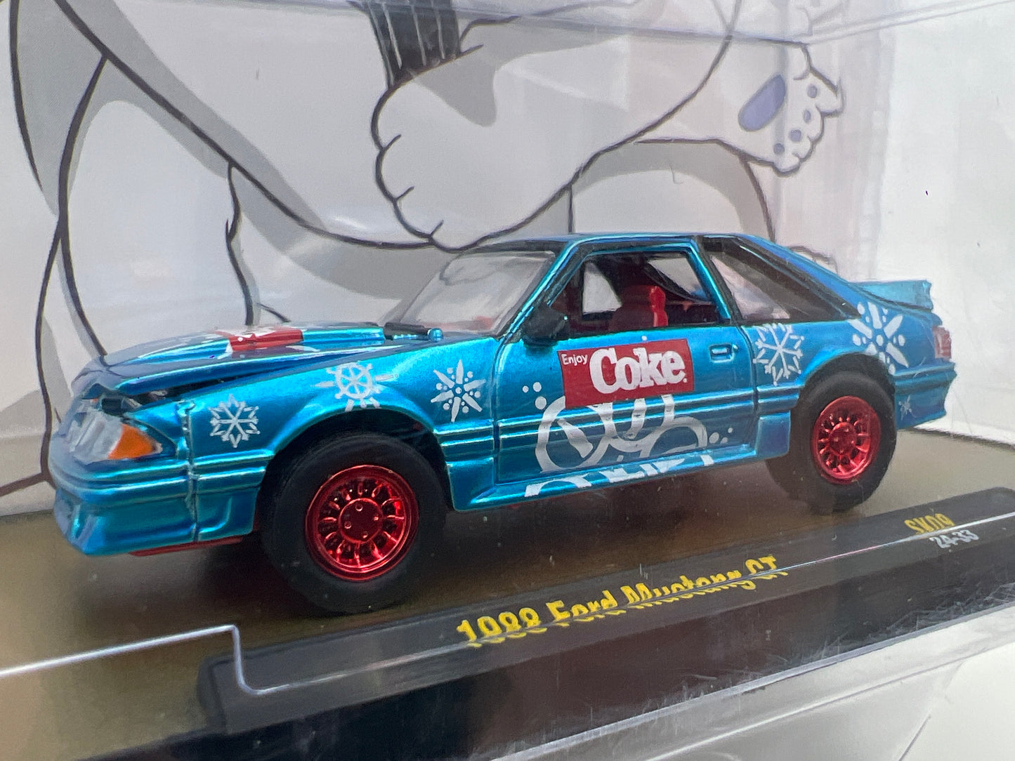 M2 Machines SK09 CHASE Coca Cola 1988 Ford Mustang GT Blue