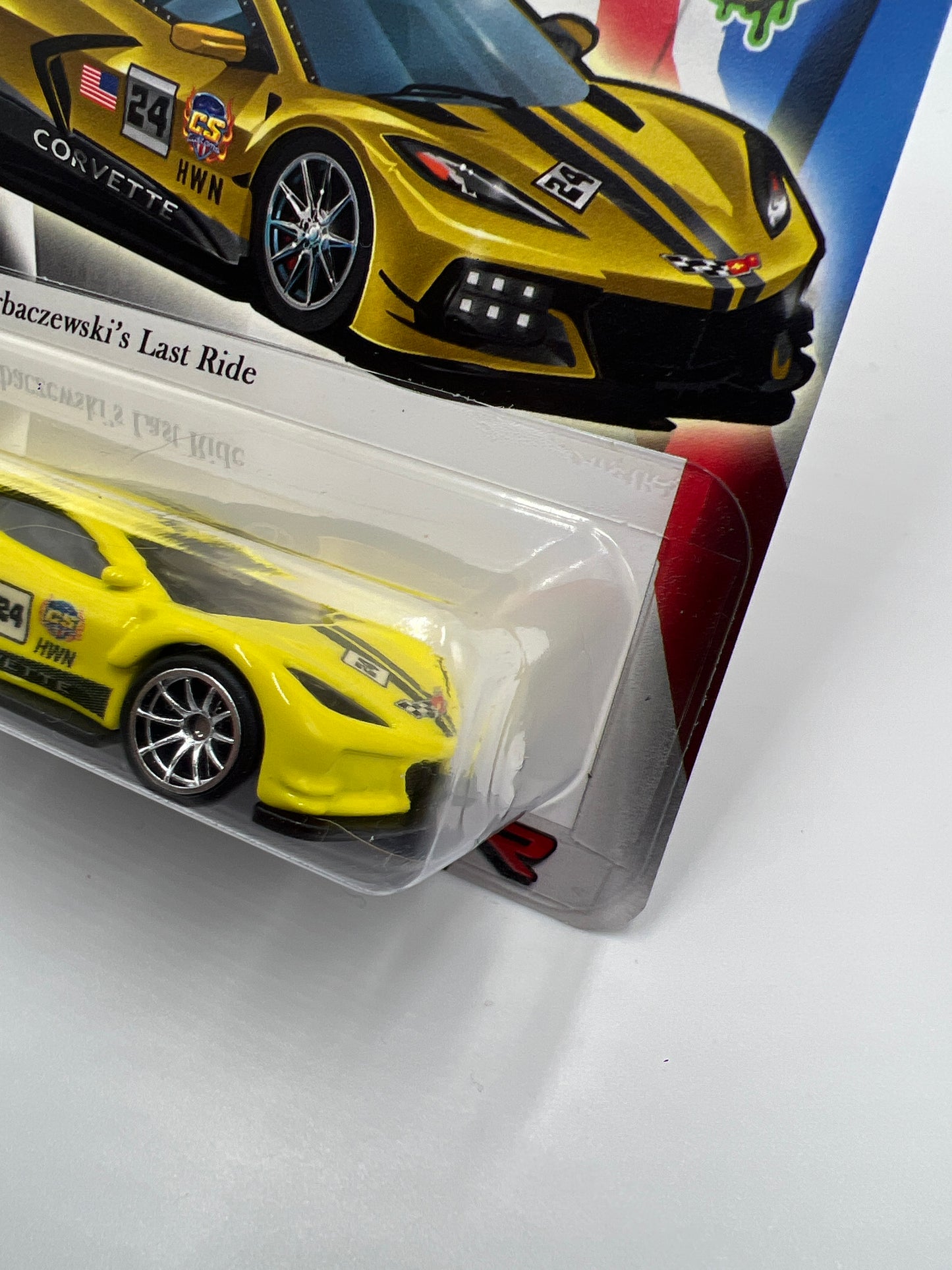 2024 Hot Wheels 24th Annual Collector Nationals Newsletter Corvette C8.R Yellow Chris Stangler Custom #472/1000 W/Protector