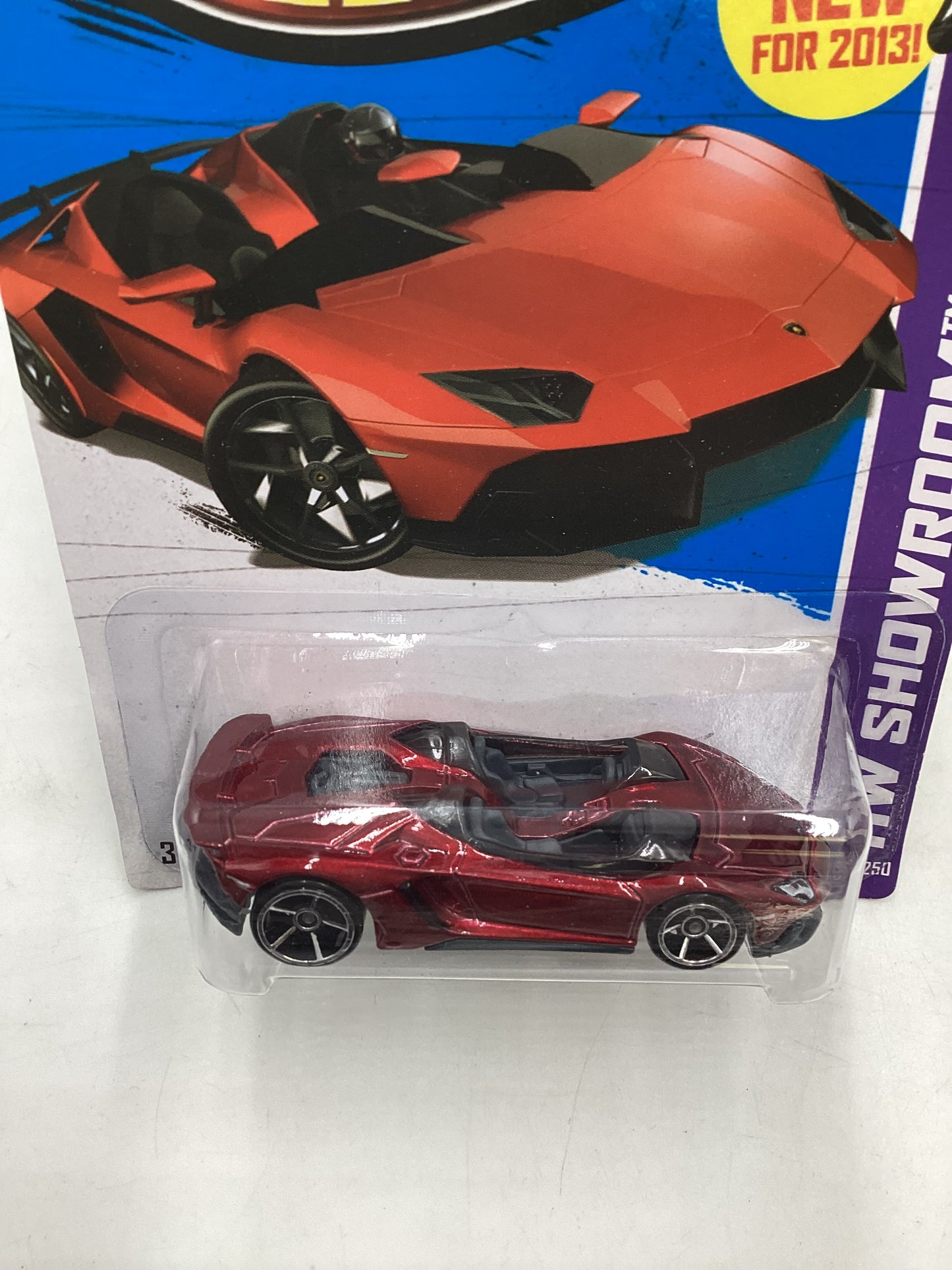 2013 Hot Wheels Showroom #180 Lamborghini Aventador J Red 101C