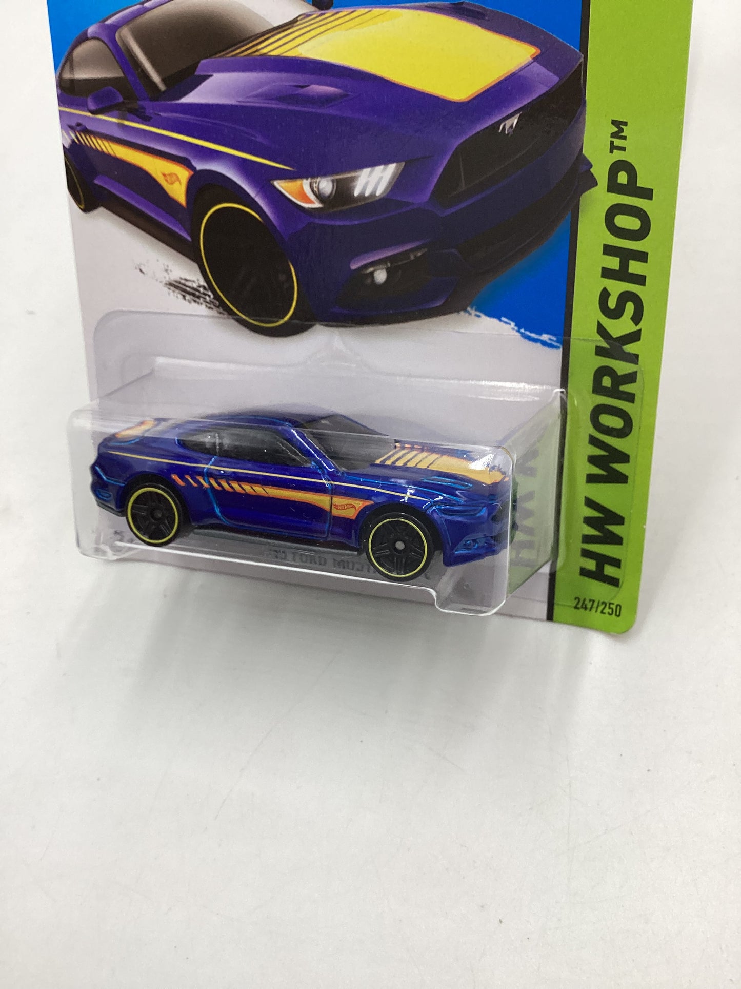 2015 Hot Wheels Workshop #247 15 Ford Mustang GT Blue 31D