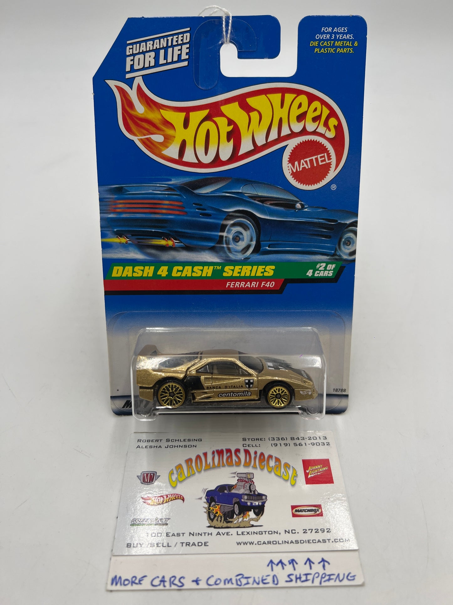 1998 Hot Wheels #722 Dash 4 Cash Ferrari F40 101G