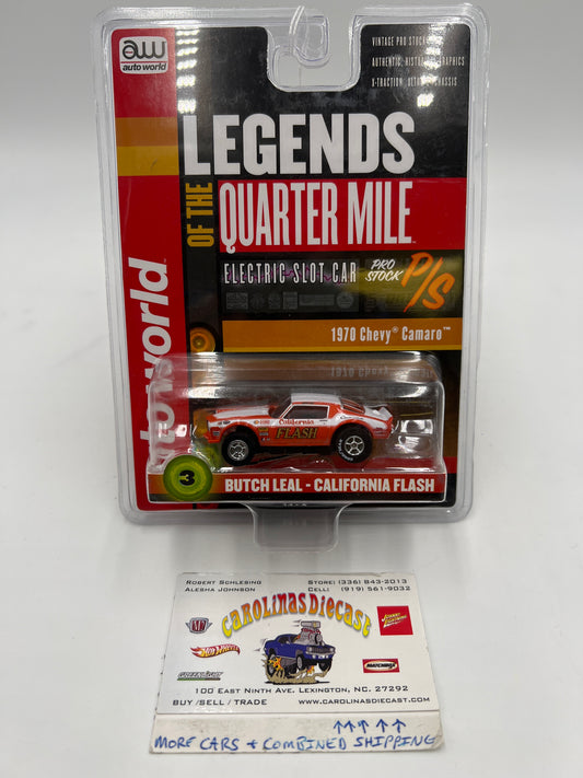 Auto World Legends of the Qtr Mile Butch Leal California Flash HO Slot Car 1970 Chevy Camaro