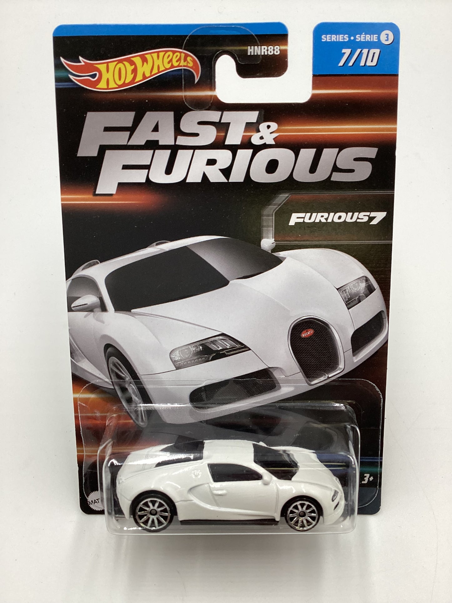 2023 Hot Wheels Fast and Furious Series 3  #7 Bugatti Veyron White with protector