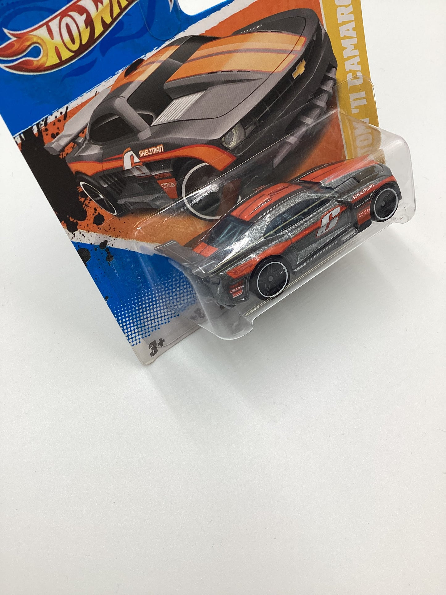 2011 Hot Wheels #5 Custom 11 Camaro Gray Short Card 14B