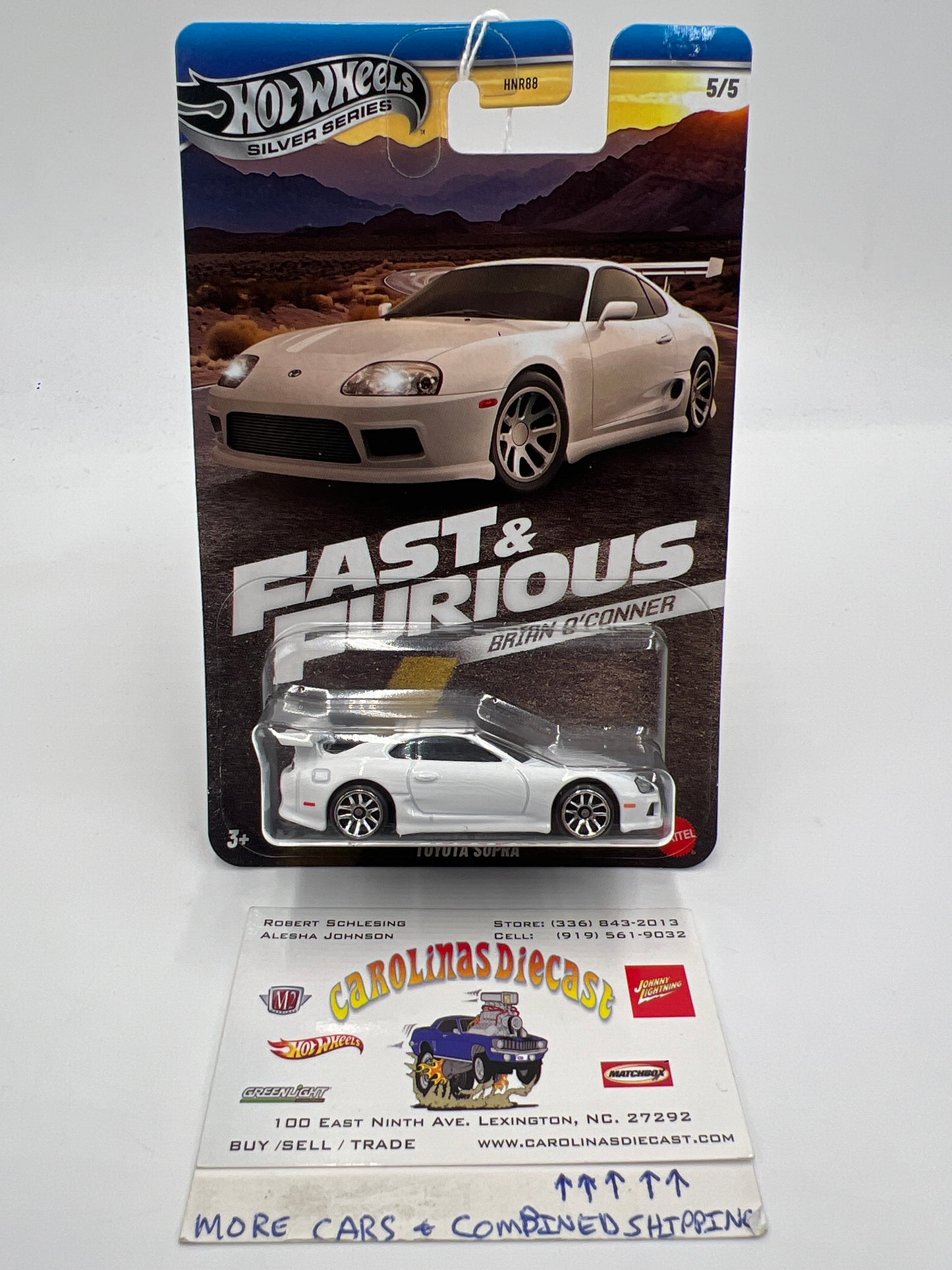 Hot Wheels Silver Series Fast & Furious Brian O’Conner #5 Toyota Supra White 69A