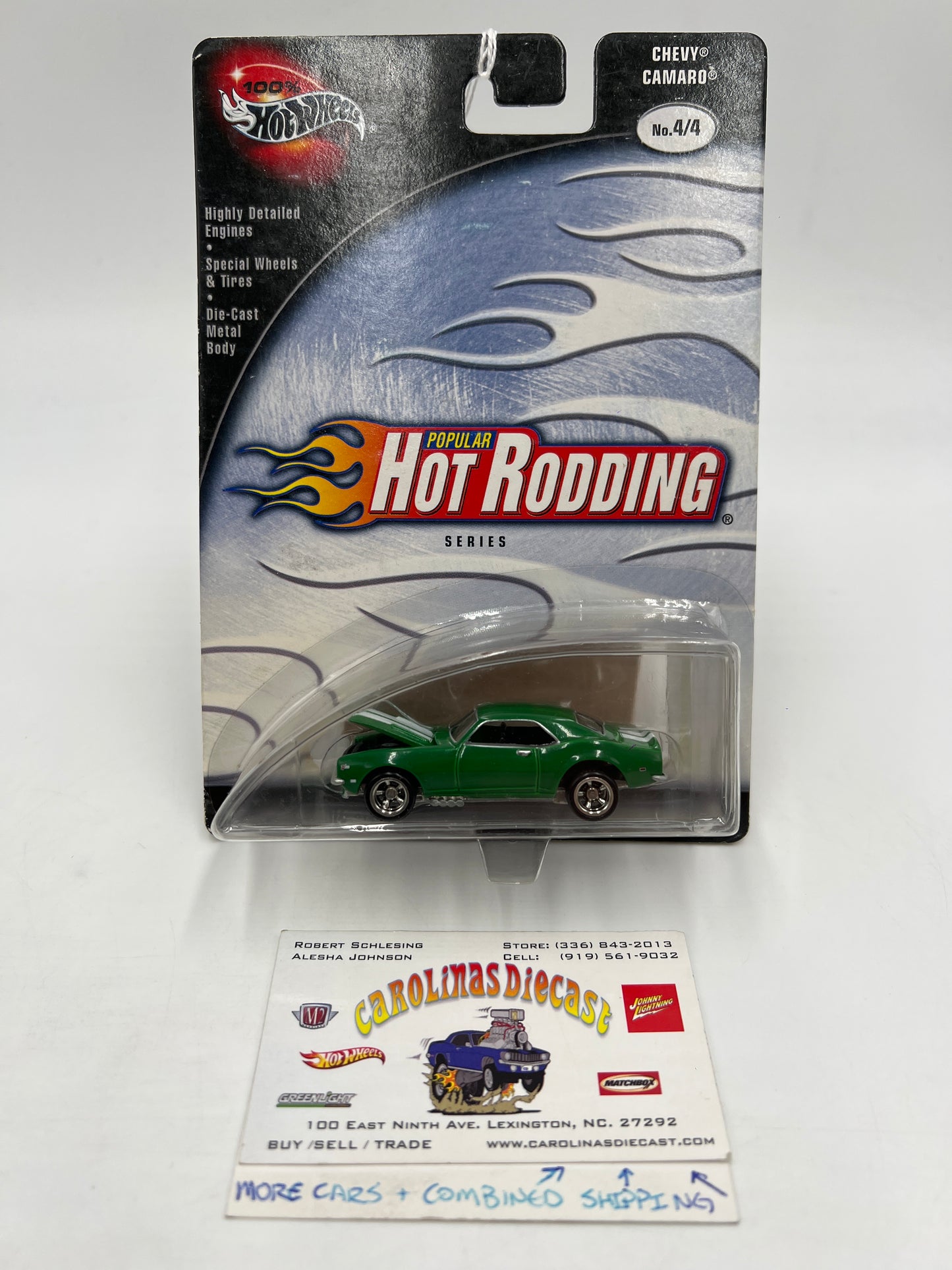 Hot Wheels Premium 100% Popular Hot Rodding #4 Chevy Camaro Green 241B