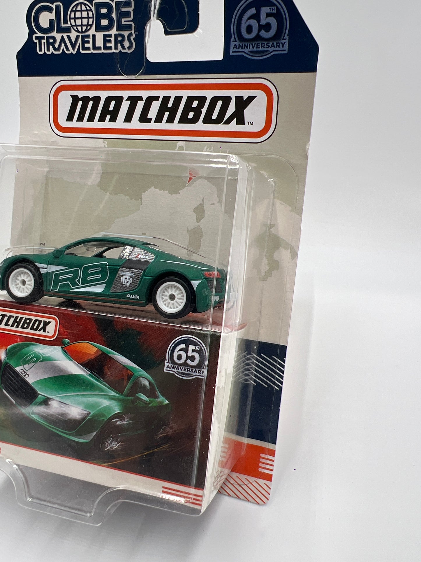 Matchbox 65th Anniversary Globe Travelers Audi R8 Green 168M