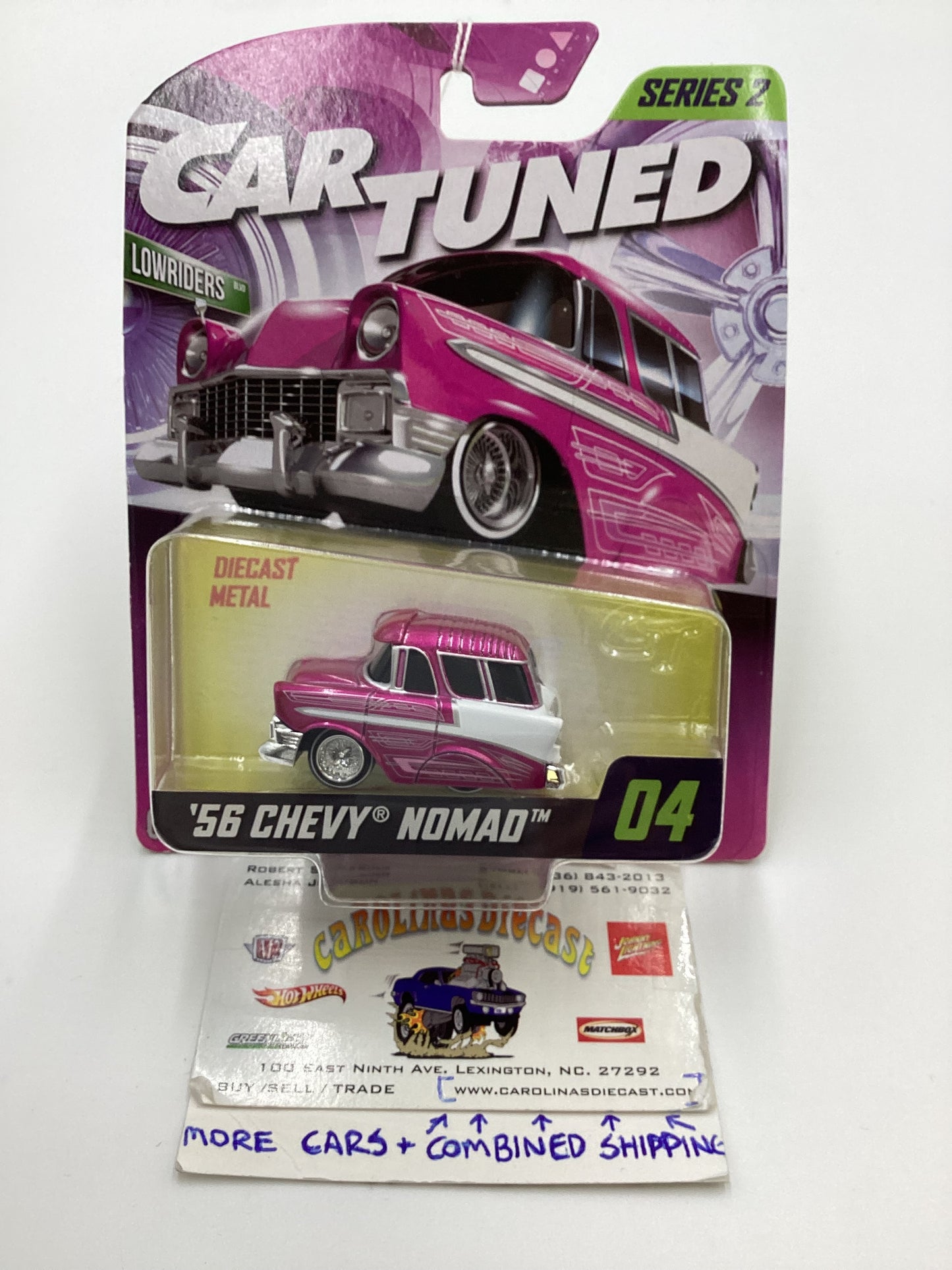 2024 Car Tuned Lowriders Series 2 #04 56 Chevy Nomad Pink 186B