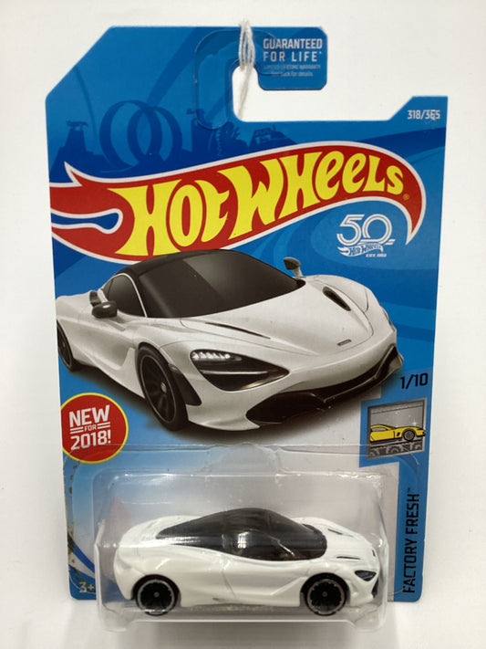 2018 Hot Wheels #318 McLaren 720S White 102i 105G