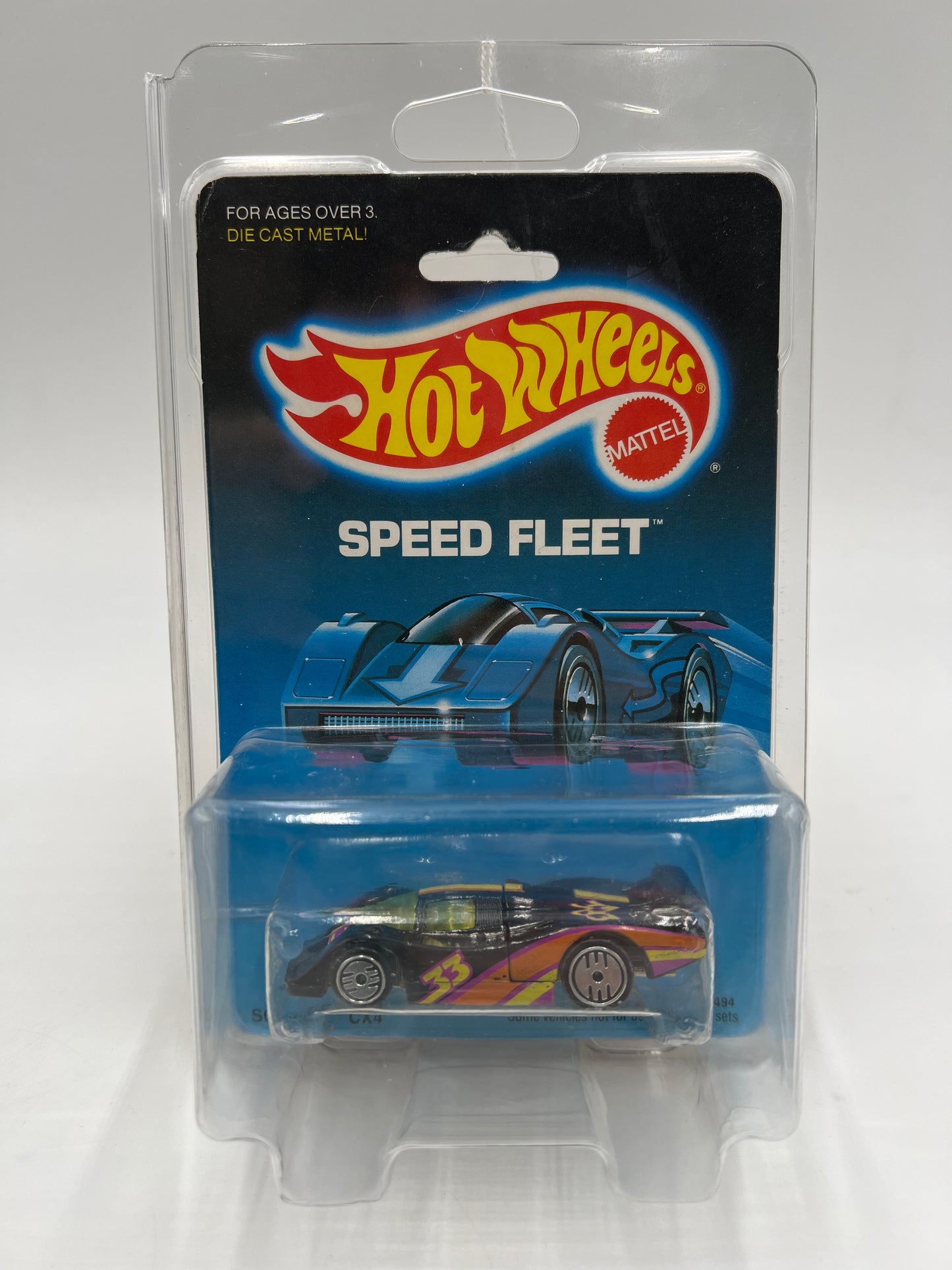 Hot Wheels Original 1988 Speed Fleet #1494 Sol-Aire CX4 Black/Magenta W/Protector