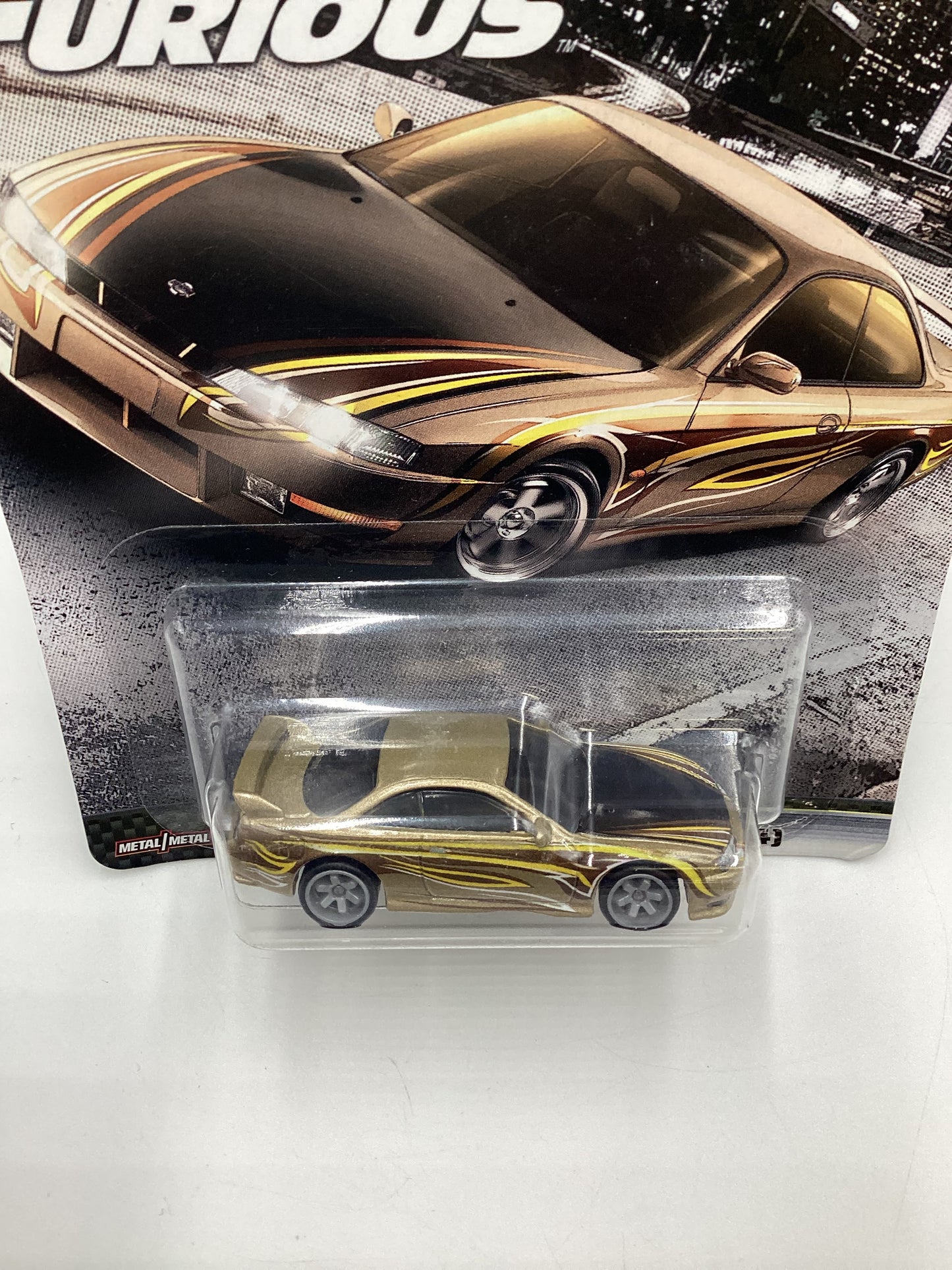 Hot Wheels Premium Fast & Furious Fast Tuners #3 Nissan 240SX S14 Gold W/Protector