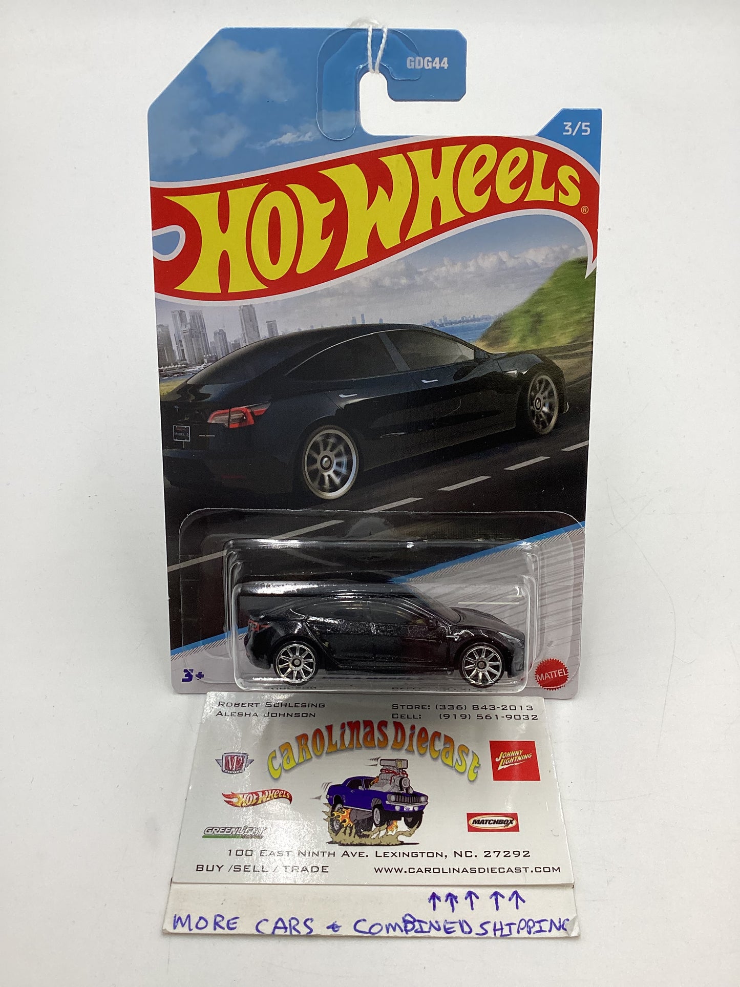 Hot Wheels Walmart Exclusive Luxury Sedans #3 Tesla Model 3 Black 158C