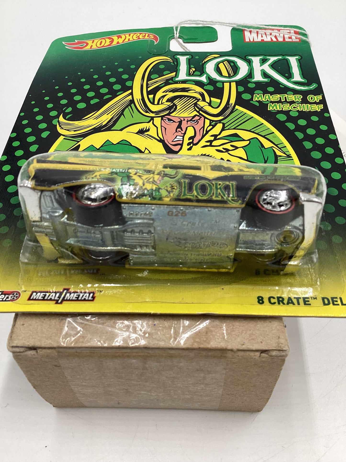 Hot wheels Pop Culture Marvel Loki 8 Crate Delivery Yellow 272A