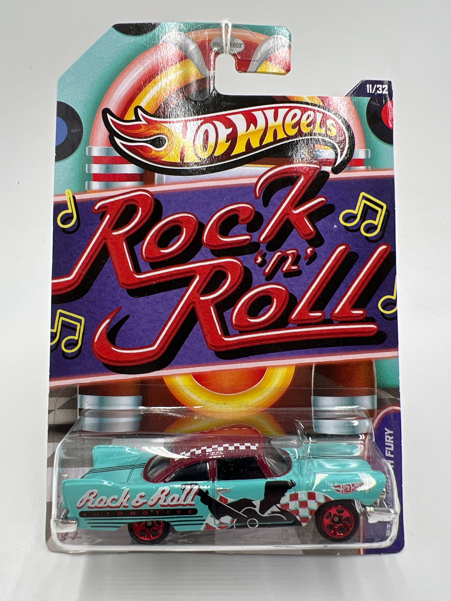 Hot Wheels Jukebox Rock N Roll #11 57 Plymouth Fury Light Blue 165A