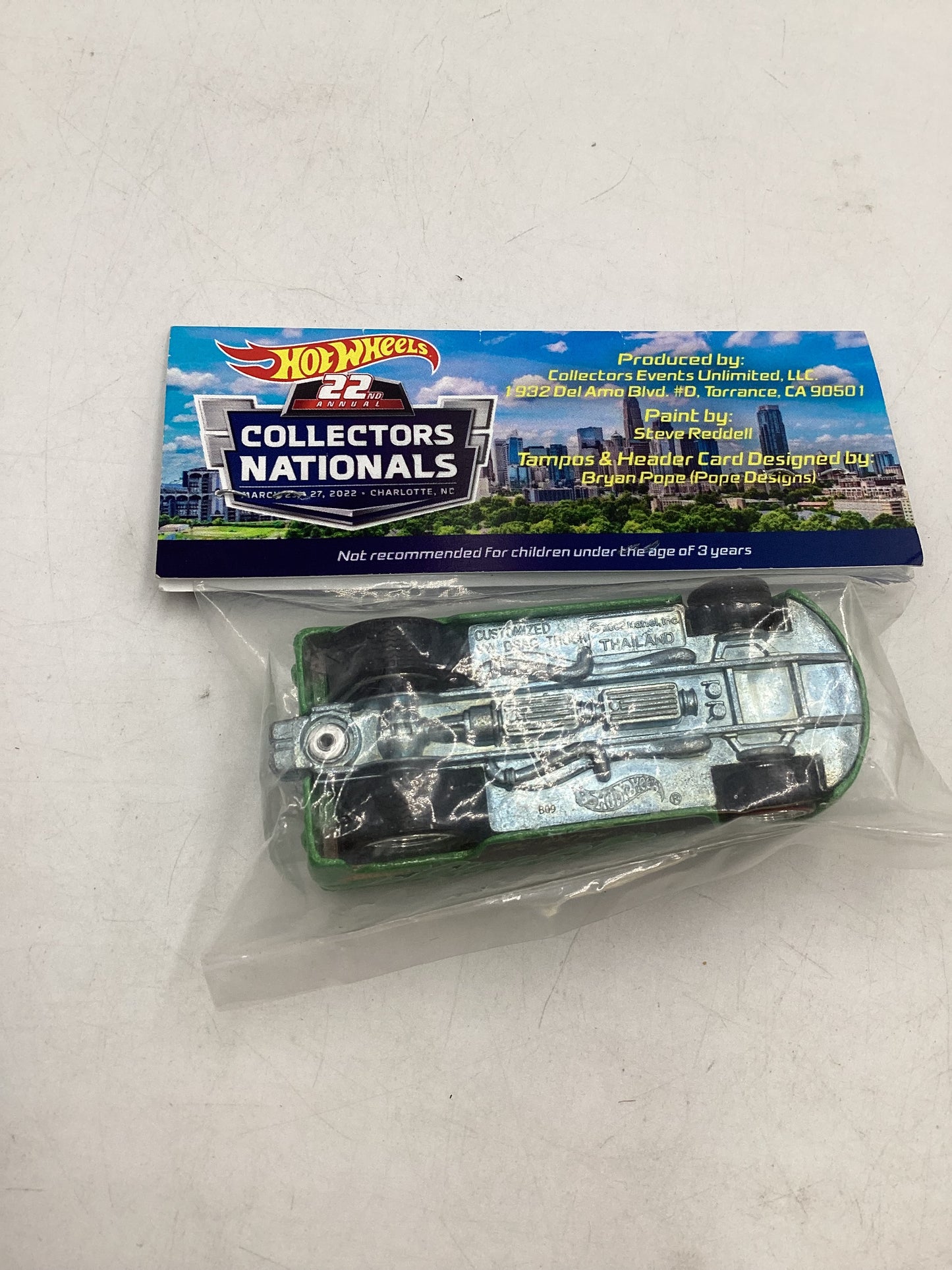 2022 Hot Wheels 22nd Annual Collectors Nationals VW Drag Truck Green Signed by Julian Koiles