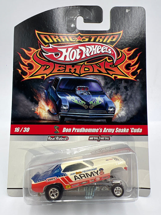 Hot Wheels Drag Strip Demons #16 Don Prudhommes Army Snake Cuda W/Protector
