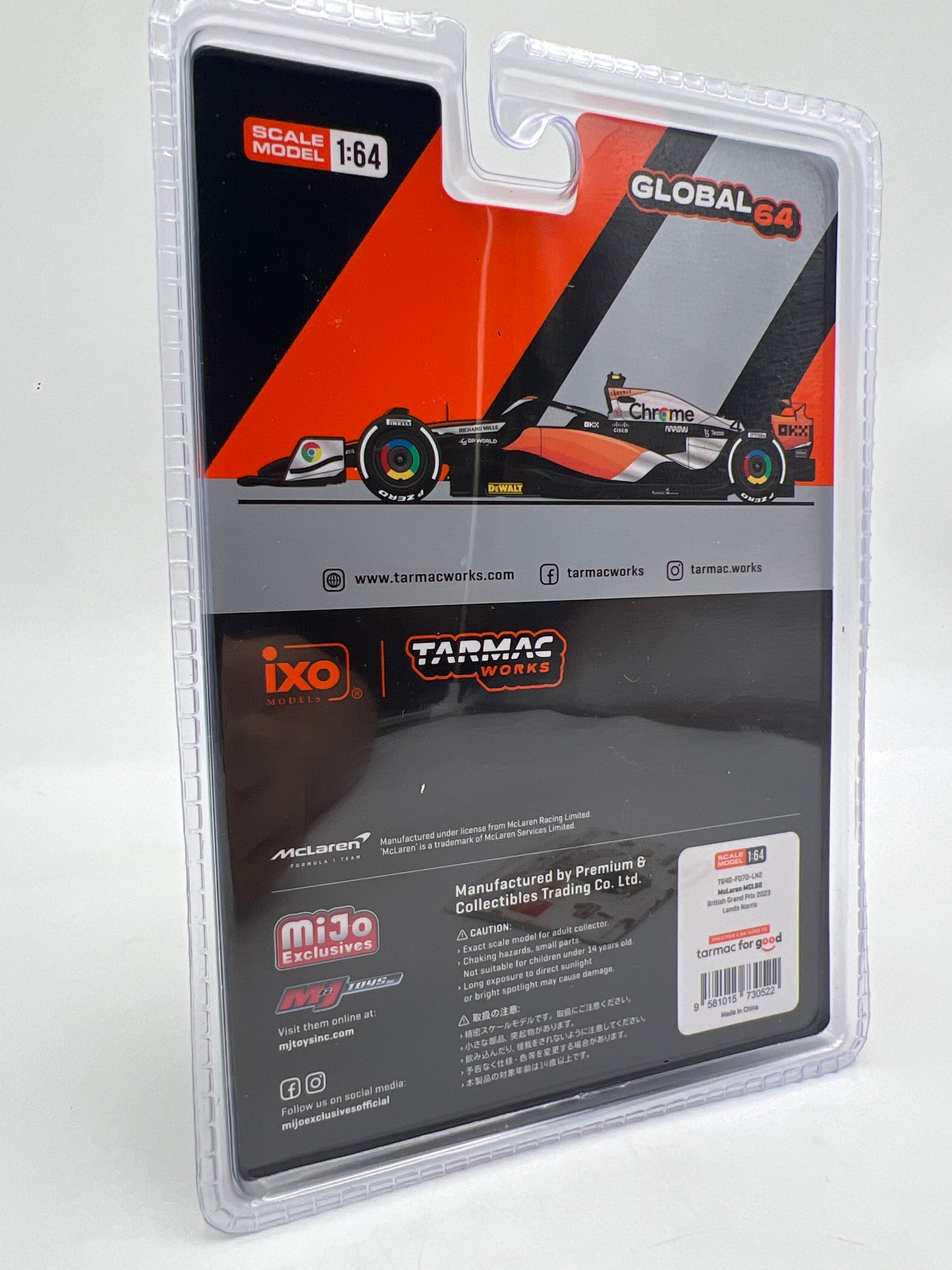 Tarmac Works x IXO Models Mijo Exclusives McLaren MCL60 Lando Norris F1 British Grand Prix 2023