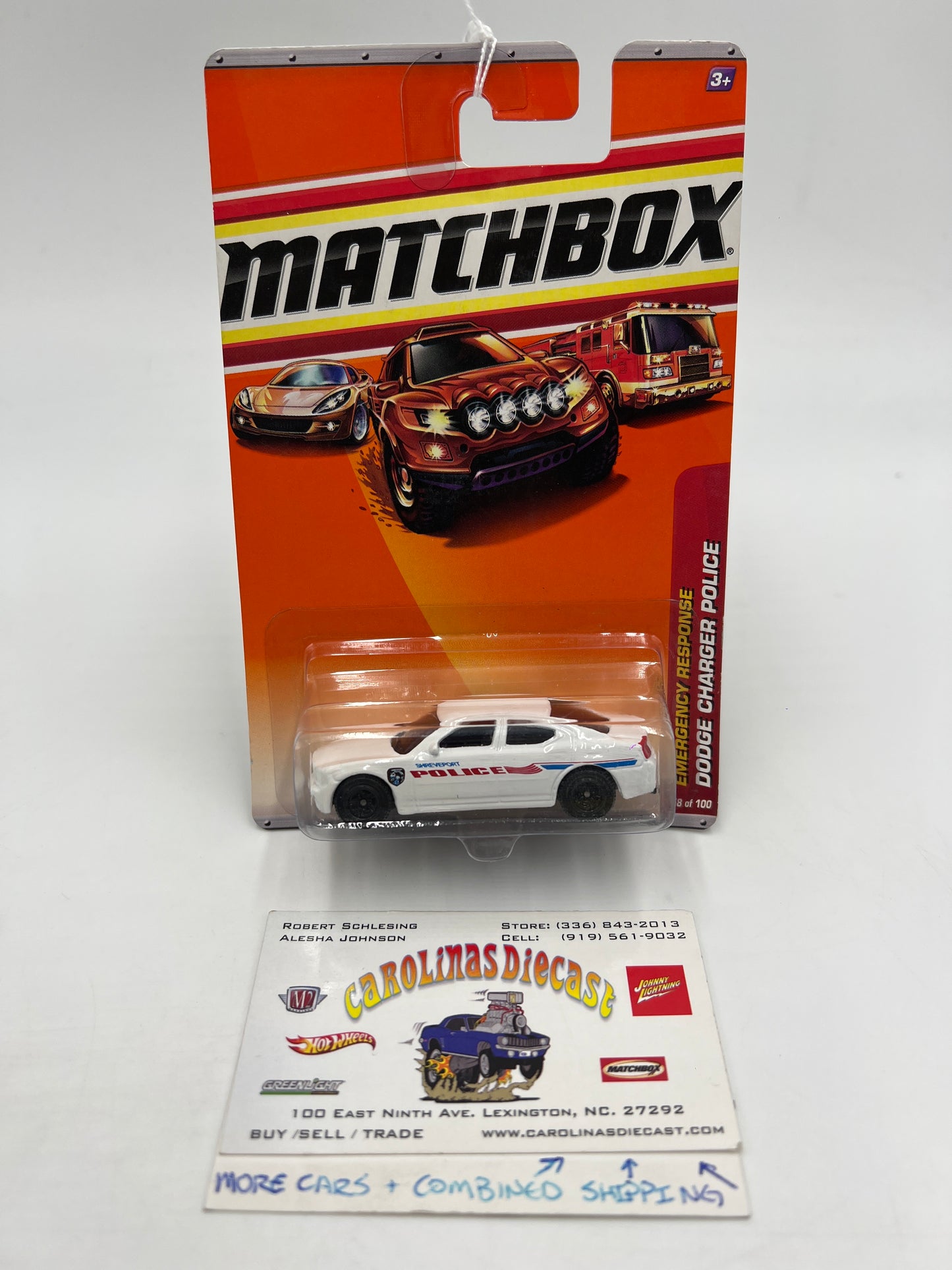 Matchbox Emergency Response #58 Dodge Charger Police White 216J