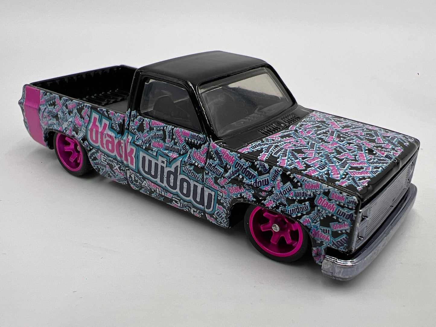 Hot Wheels 1/64 Unspun Custom 83 Chevy Silverado Black Widow Loose