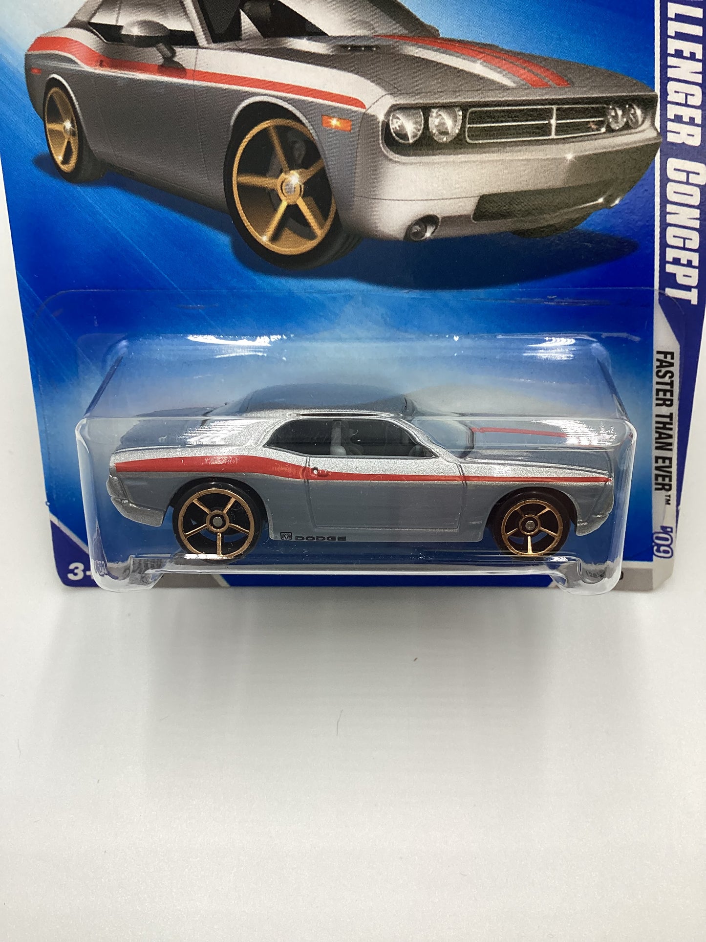 2009 Hot Wheels #128 Dodge Challenger Concept FTE faster than ever Silver 44C