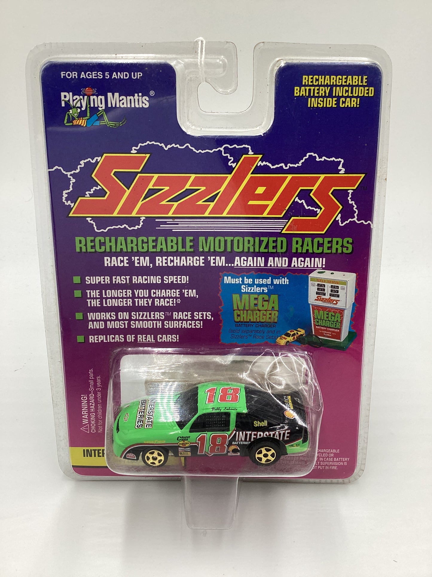 Playing Mantis Sizzlers Rechargeable Motorized Racers Interstate Batteries Bobby Labonte Green #18 (SR)