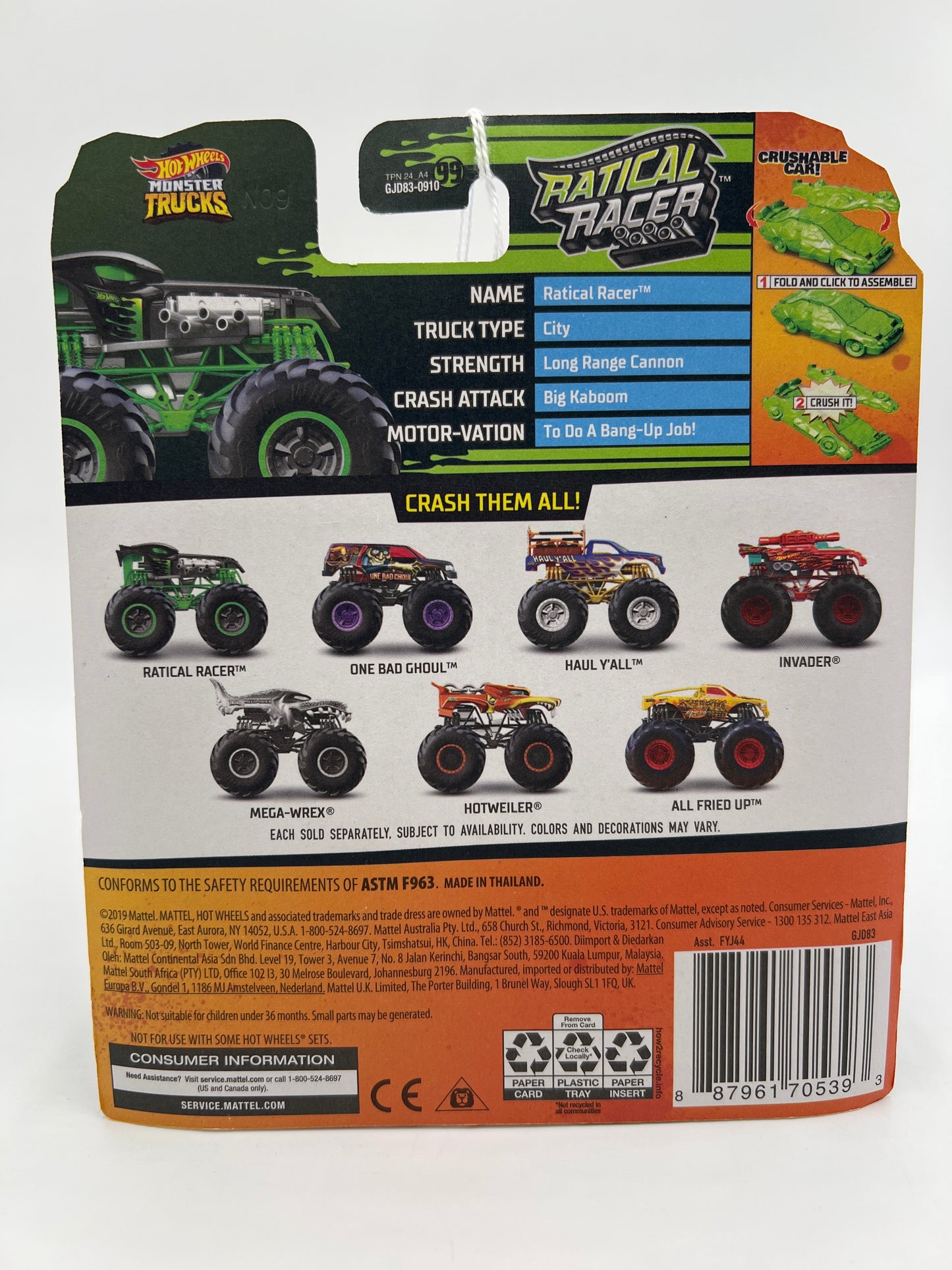 2020 Hot Wheels Monster Trucks Animal Attack #45 Ratical Racer 128H