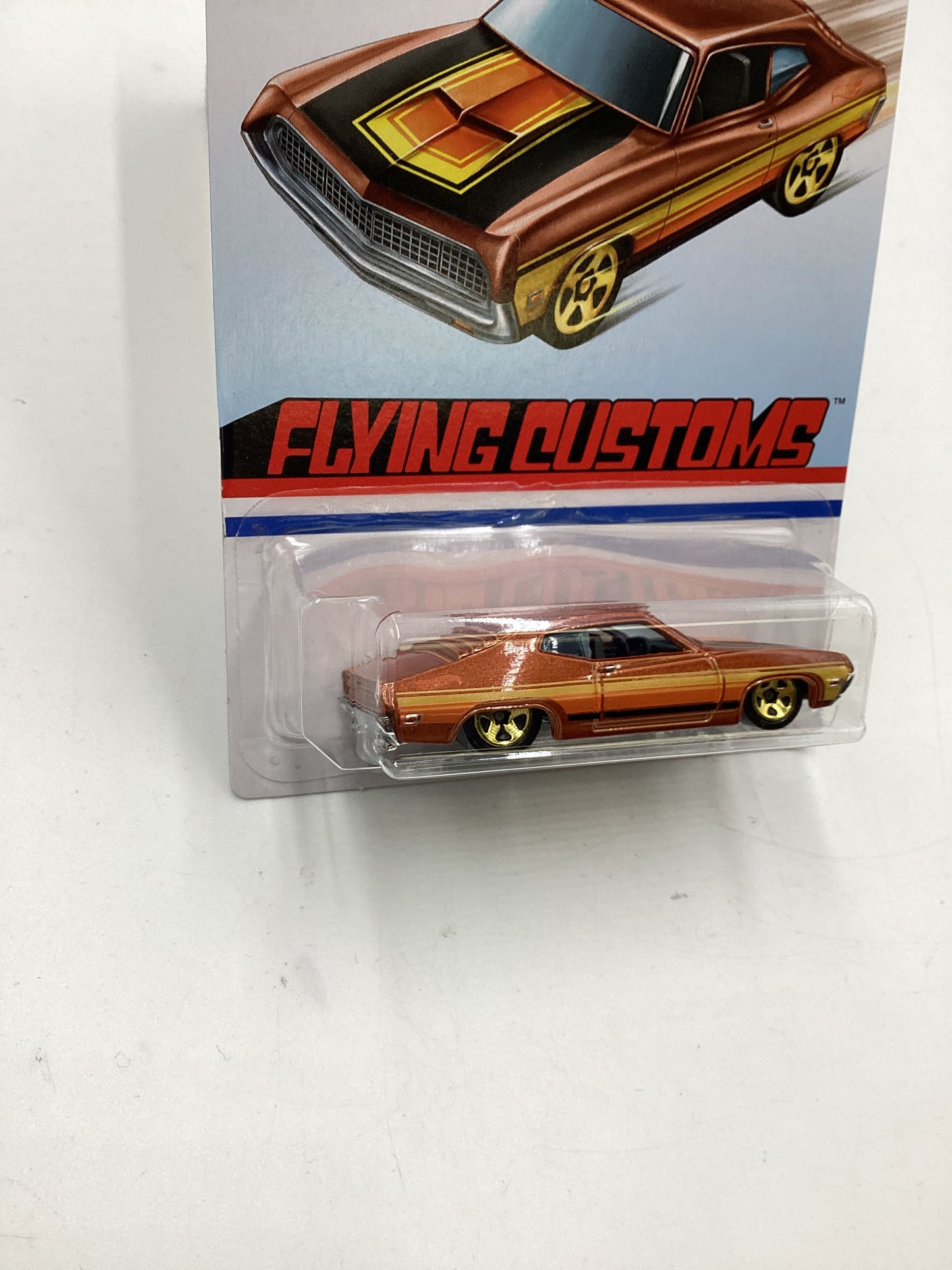 Hot Wheels Target Exclusive Flying Customs 70 Ford Torino Brown Cracked Blister